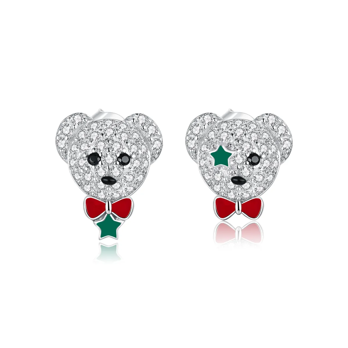 pandora style playful bear stud øredobber bse437