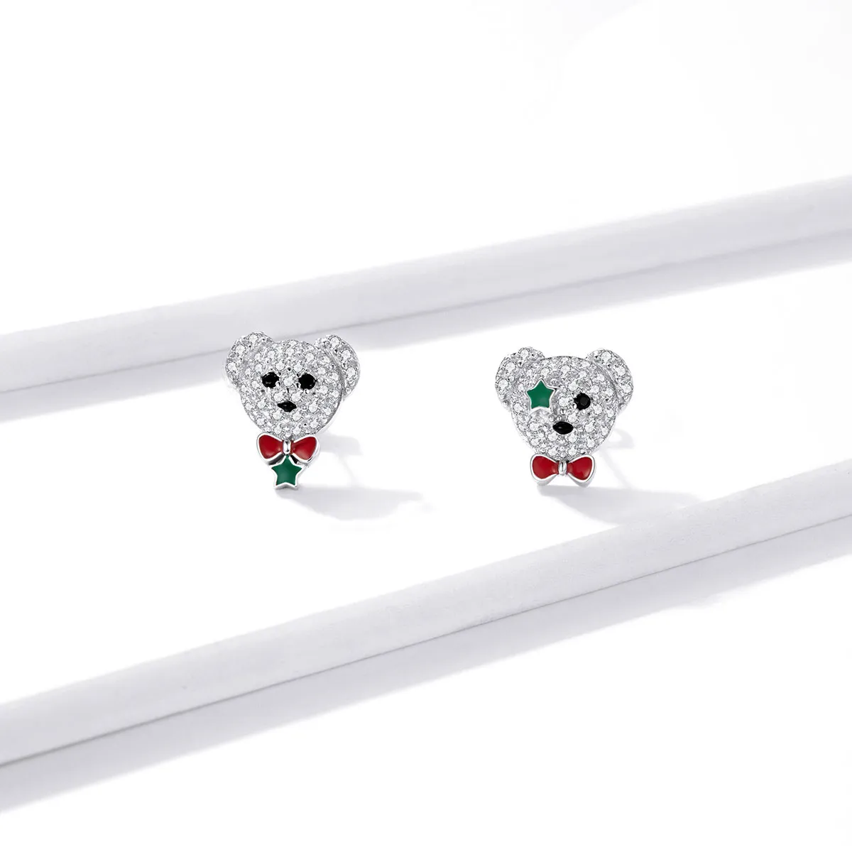 Pandora Style Playful Bear Stud øredobber - BSE437