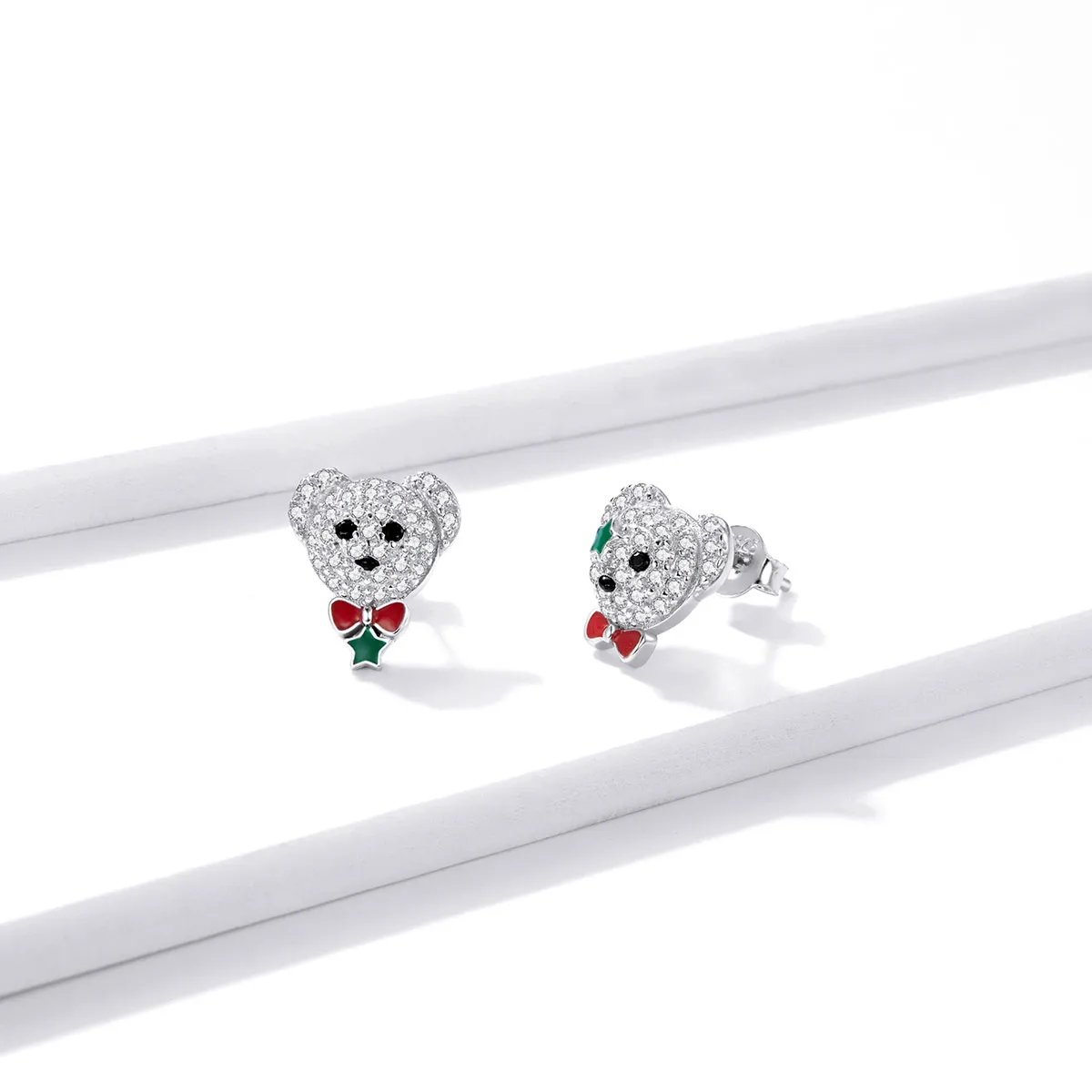 Pandora Style Playful Bear Stud øredobber - BSE437