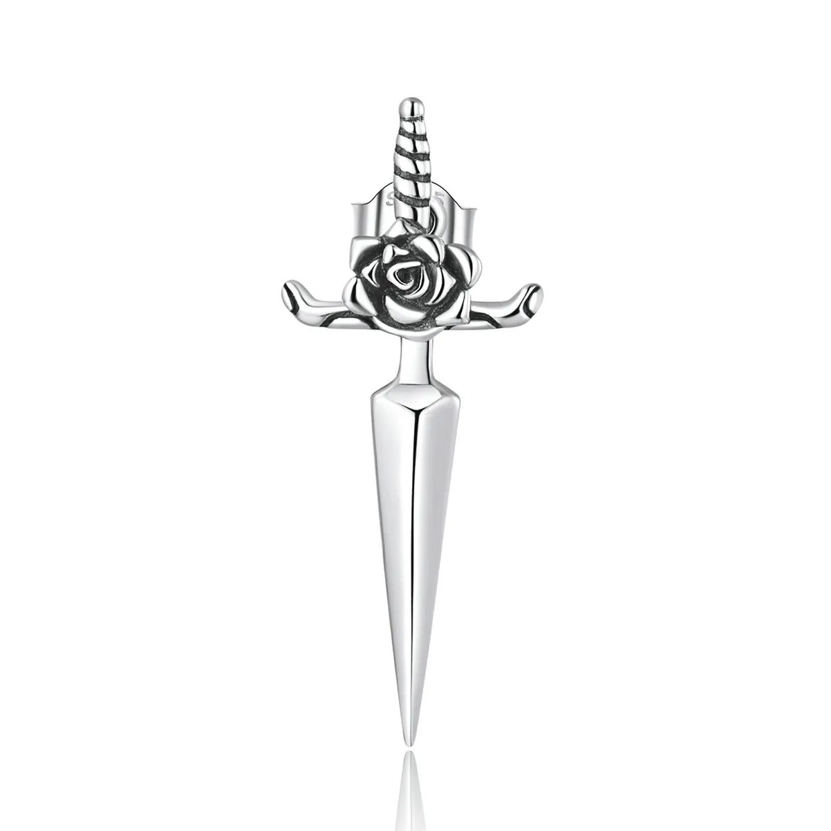 Pandora Style Rose Dagger Stud Earrings - SCE1349