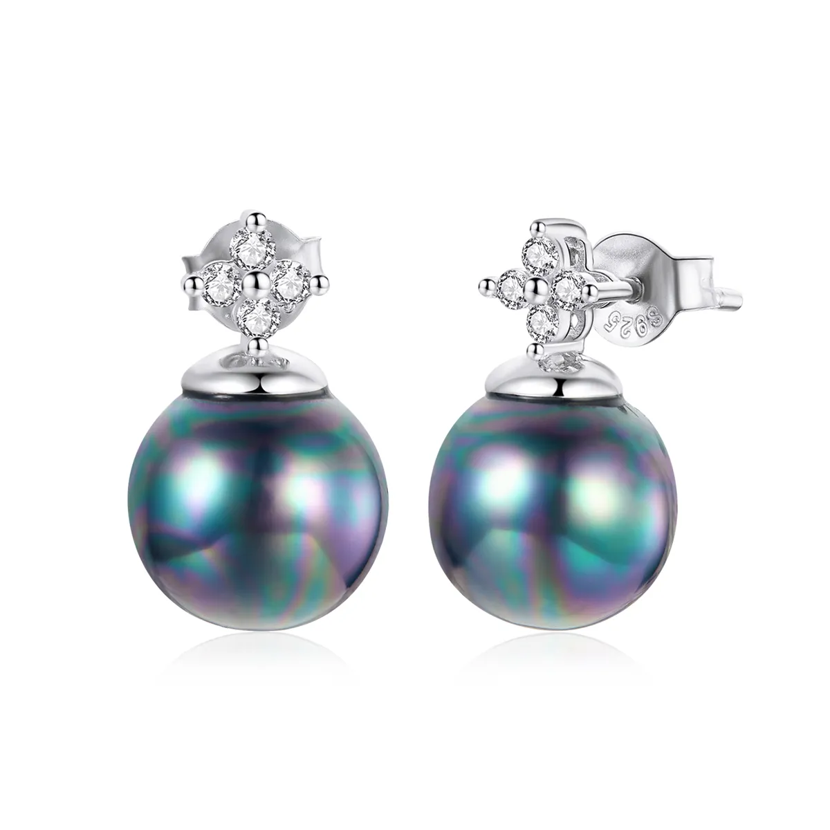 pandora style shiny beads stud øredobber bse498