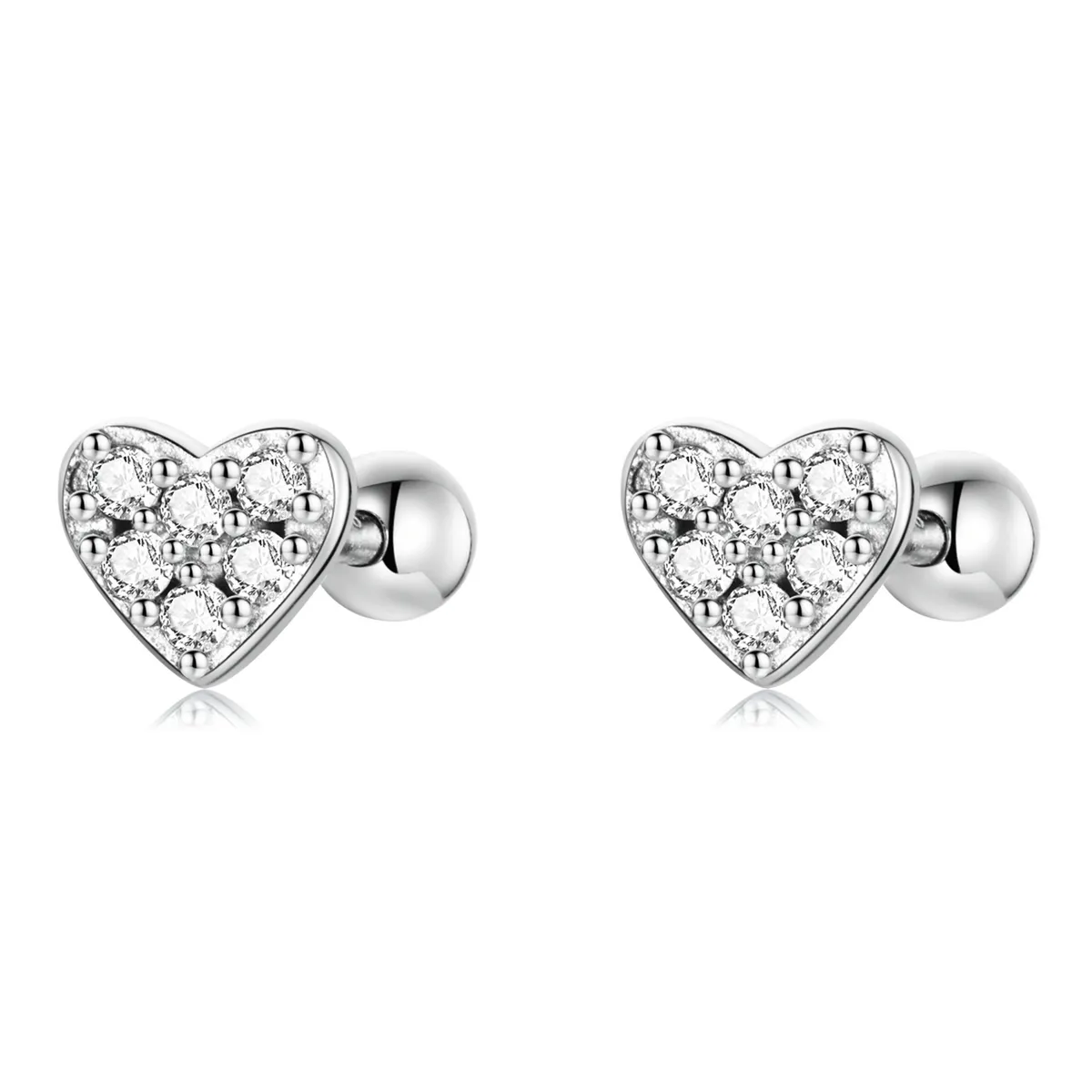 pandora style simple love stud øredobber sce1298