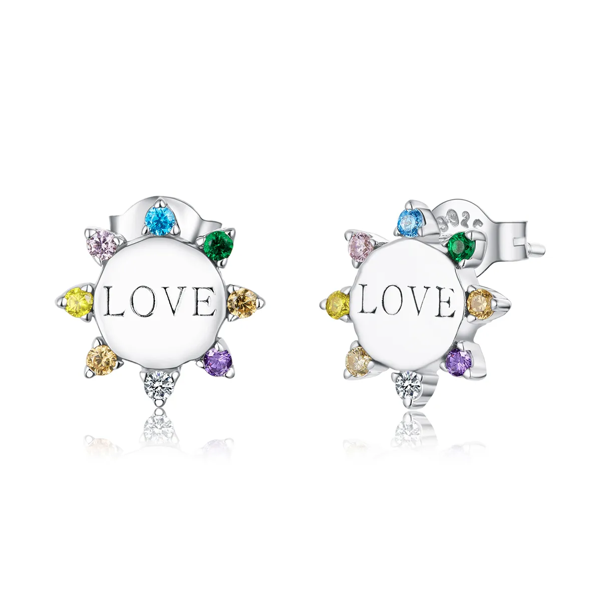 Pandora Style Sweet Love Stud Earrings - SCE892