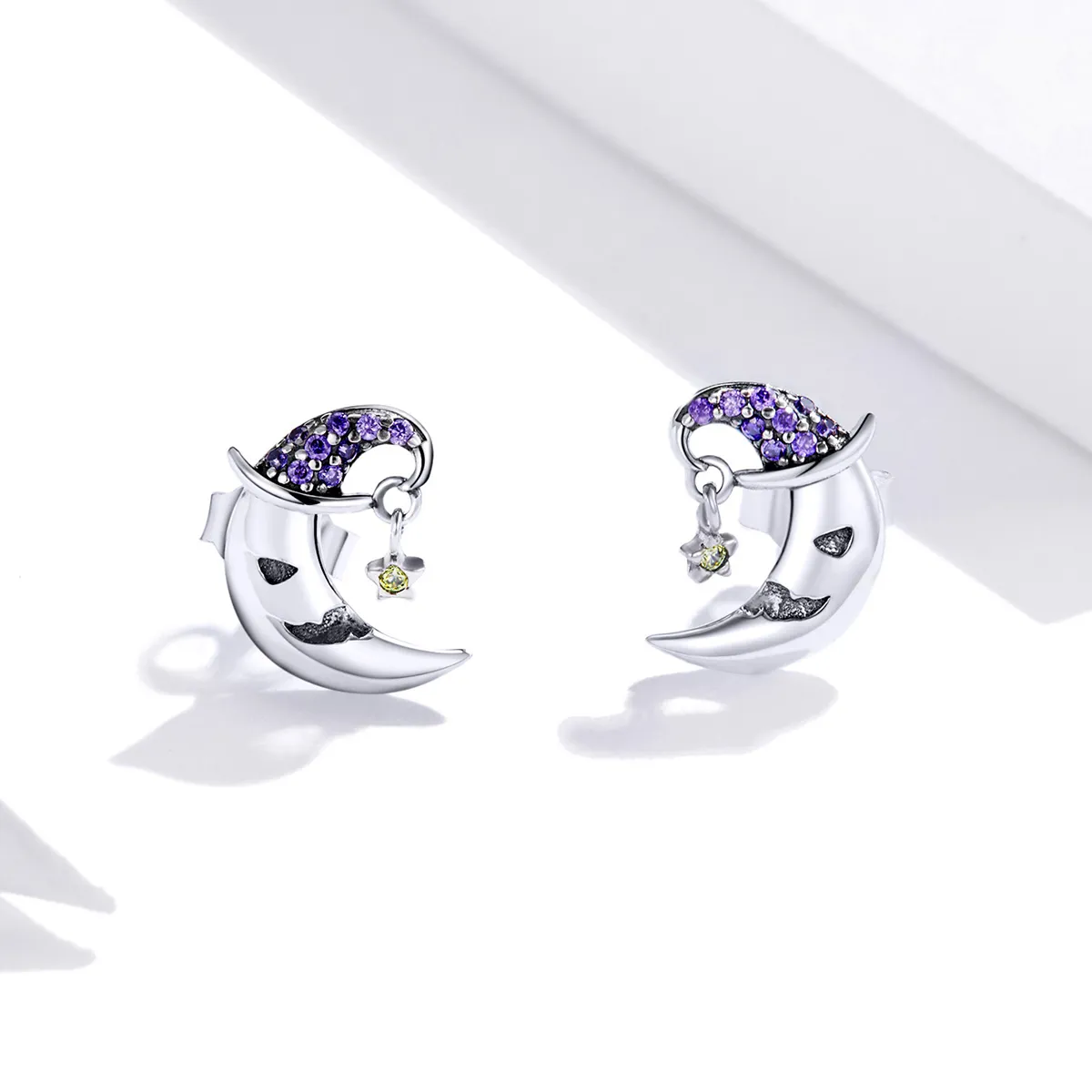 Pandora Style tegneserie Moon Stud øredobber - SCE954