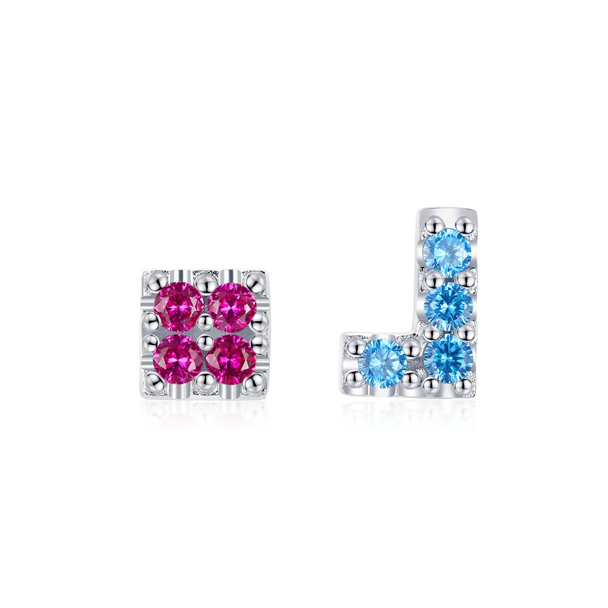 Pandora Style Tetris Stud Earrings - BSE365