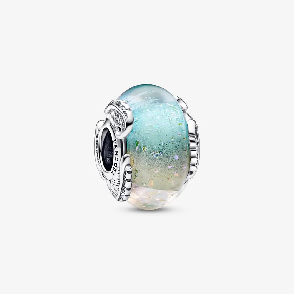 Pandora Flerfarget Muranoglass og Buet Fjær Charm - 792577C00