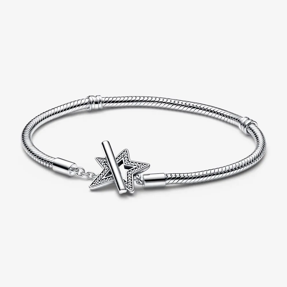 Pandora Moments Asymmetric Star T-bar Snake Chain Bracelet - 592357C01