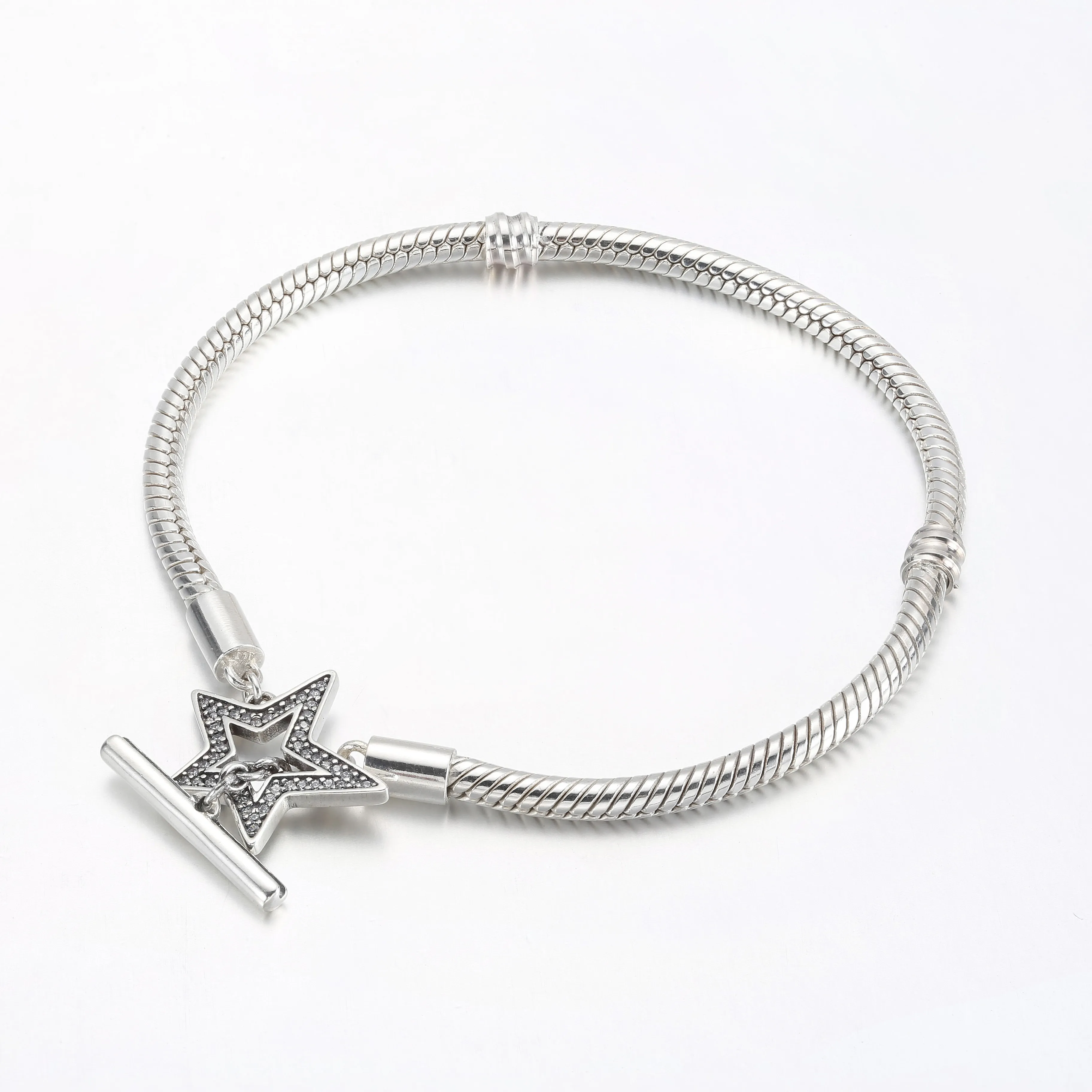 Pandora Moments Asymmetric Star T-bar Snake Chain Bracelet - 592357C01