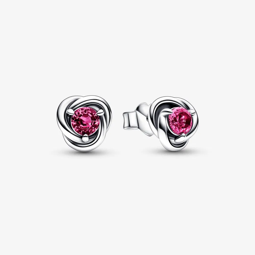 PANDORA October Pink Eternity Circle Stud Earrings - 292334C05