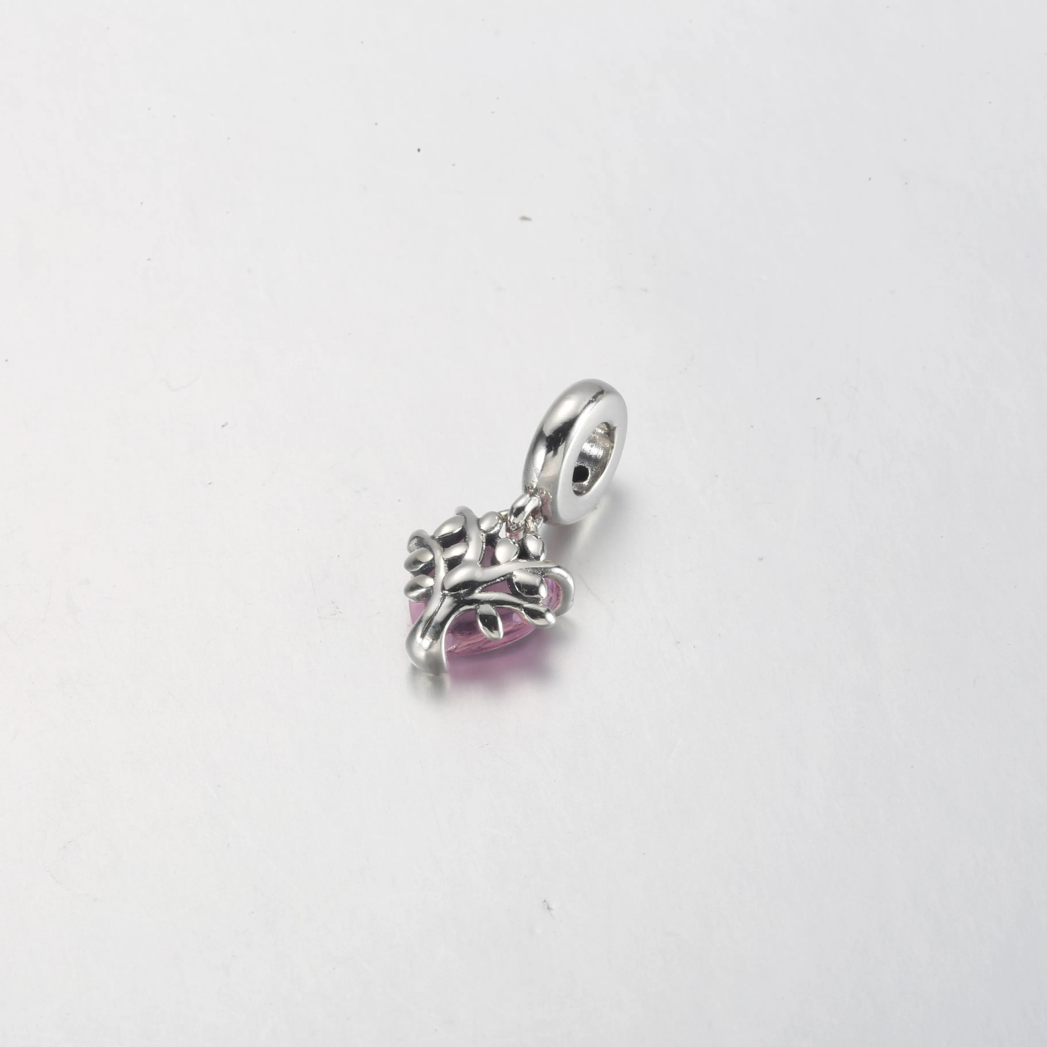 Pandora Rosa Slektstre og Hjerte Hengende Charm - 792654C01