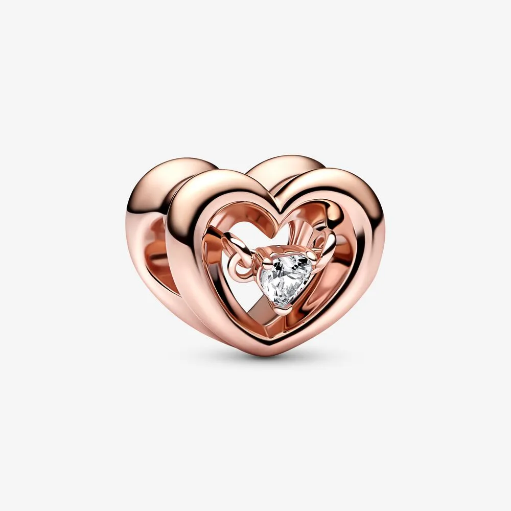 PANDORA Radiant Heart & Floating Stone Charm - 782493C01