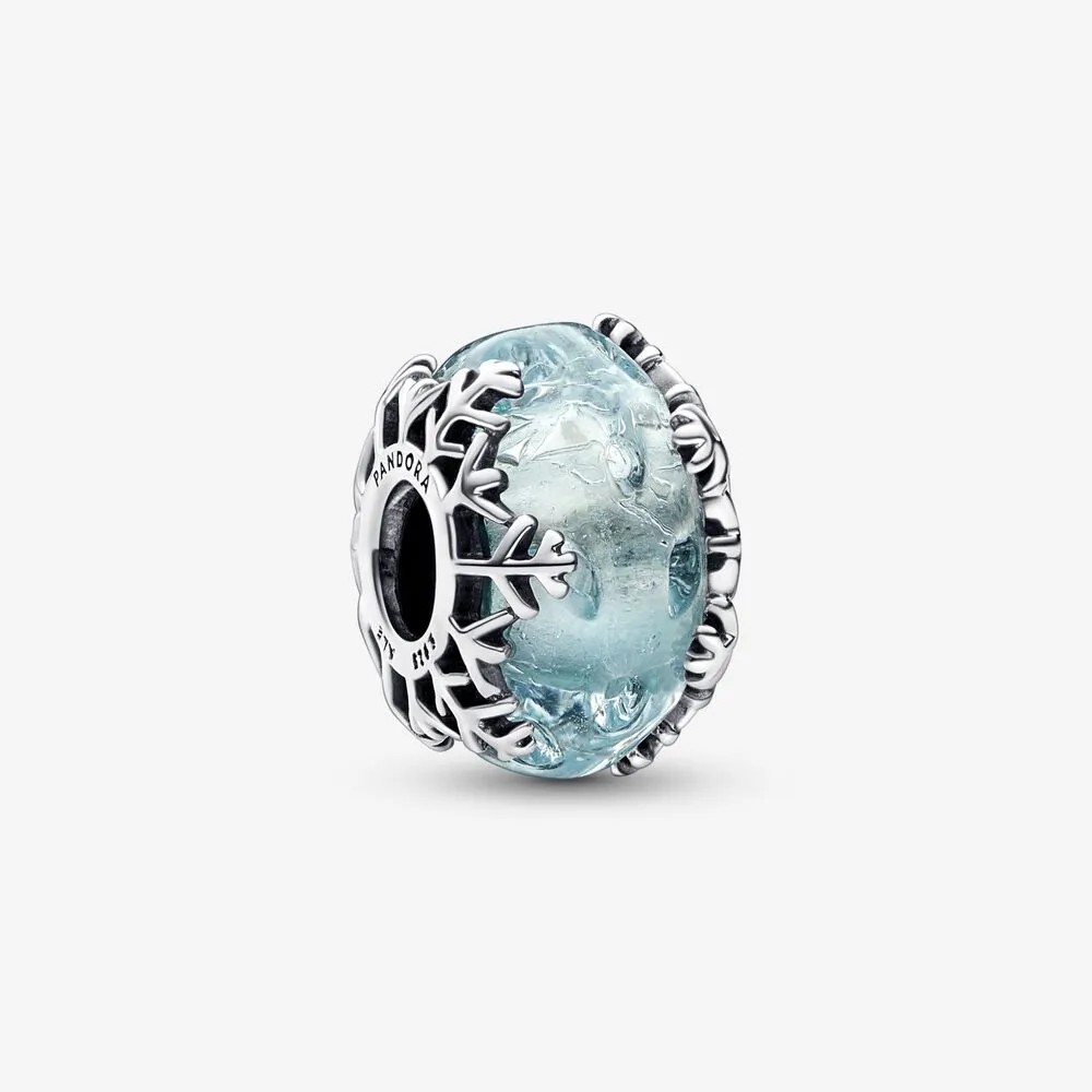 Pandora Vinterblått Snøfnugg Murano Charm - 792377C00