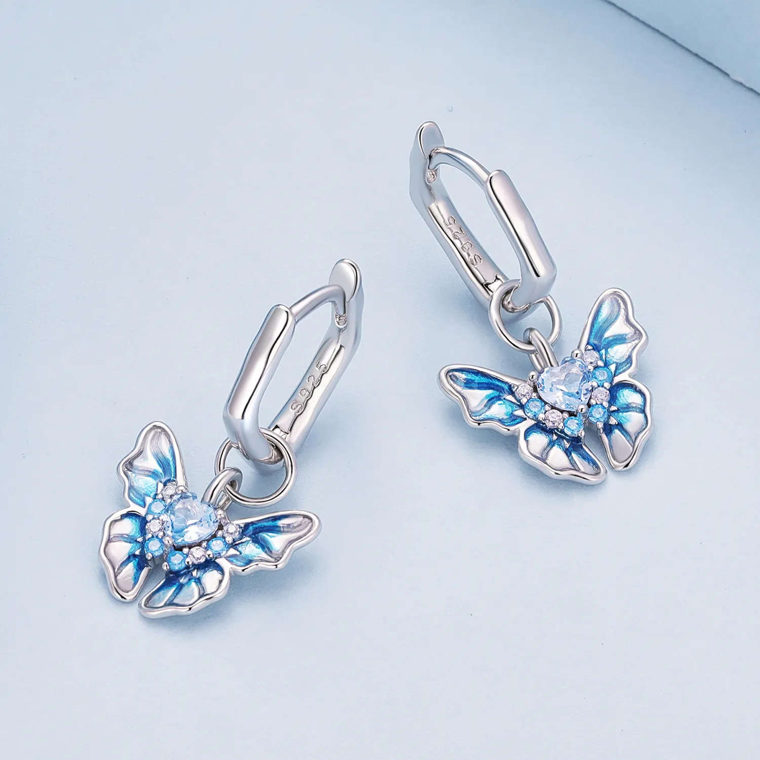 Pandora Style Butterfly Hoops øredobber - BSE845