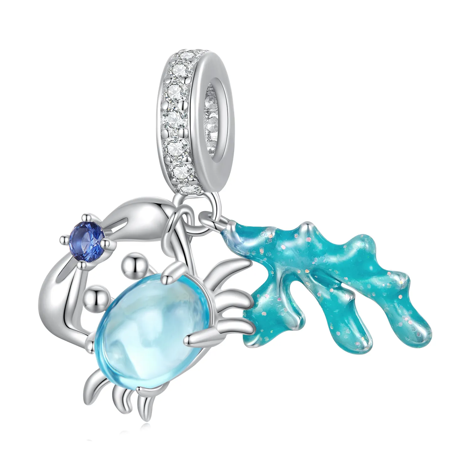 Pandora Style Crab Seaweed Anheng Charm - SCC2505