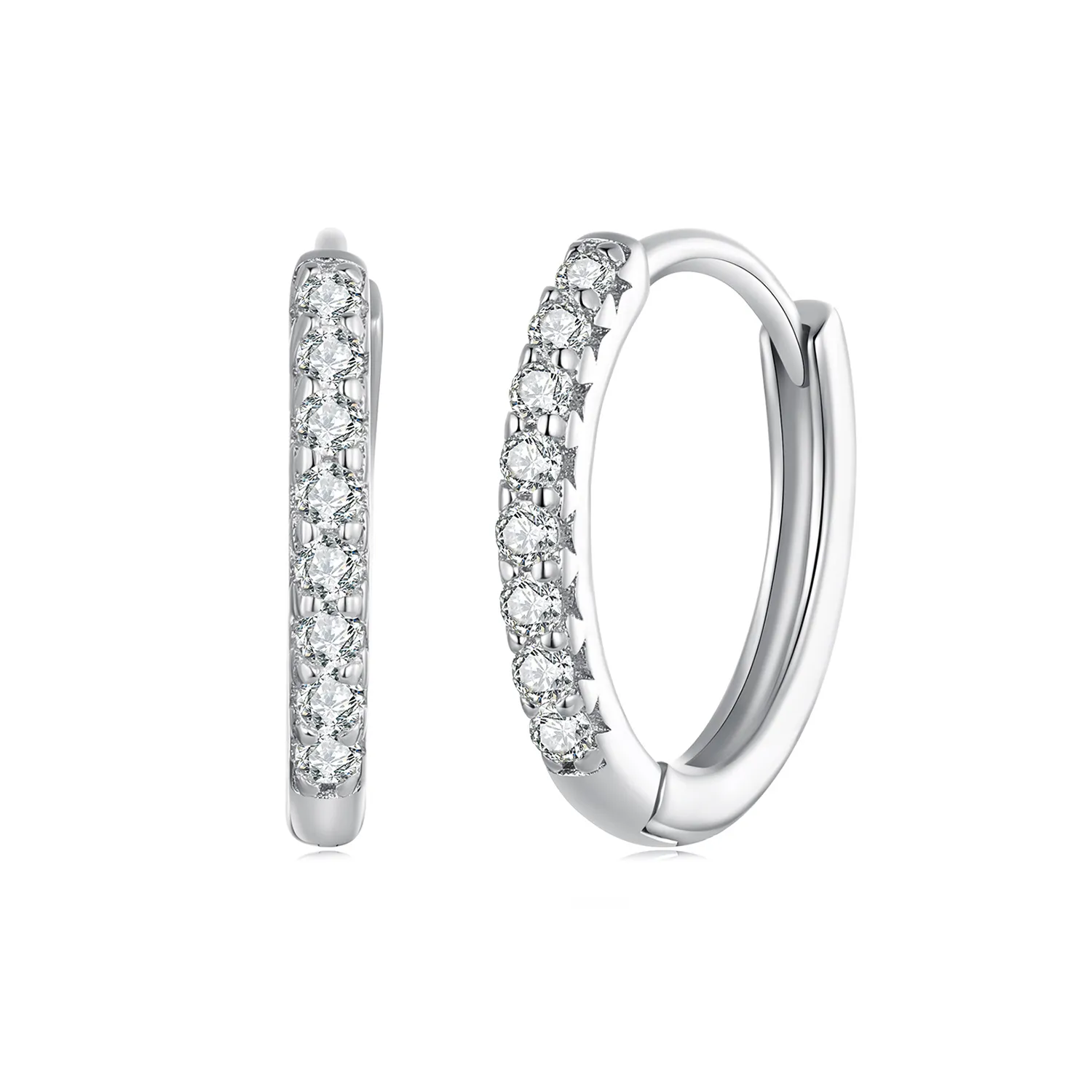 Pandora Style Fine Moissanite Hoops Earrings - MSE022