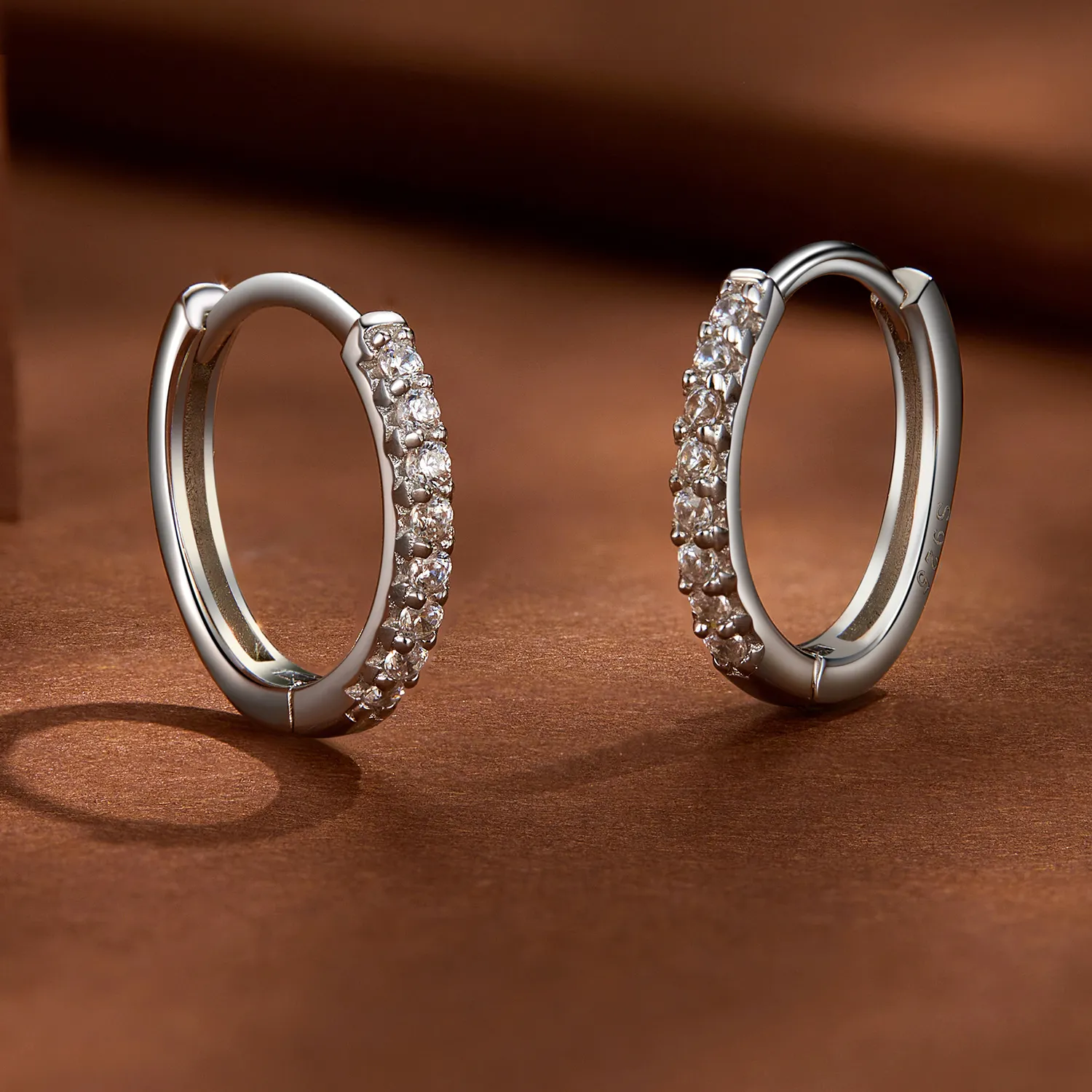 Pandora Style Fine Moissanite Hoops øredobber - MSE022