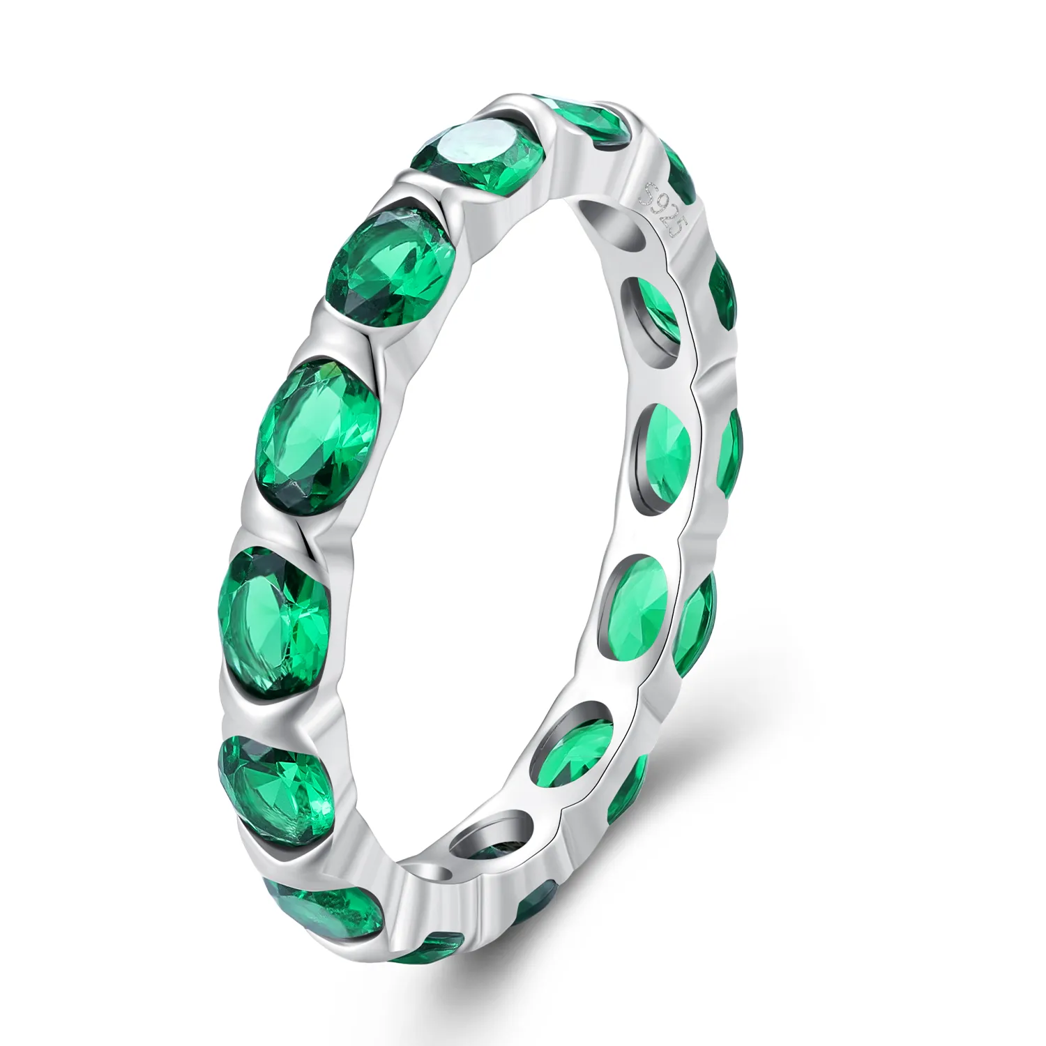 Pandora Style Full Pave Green Spinell Ring - BSR432