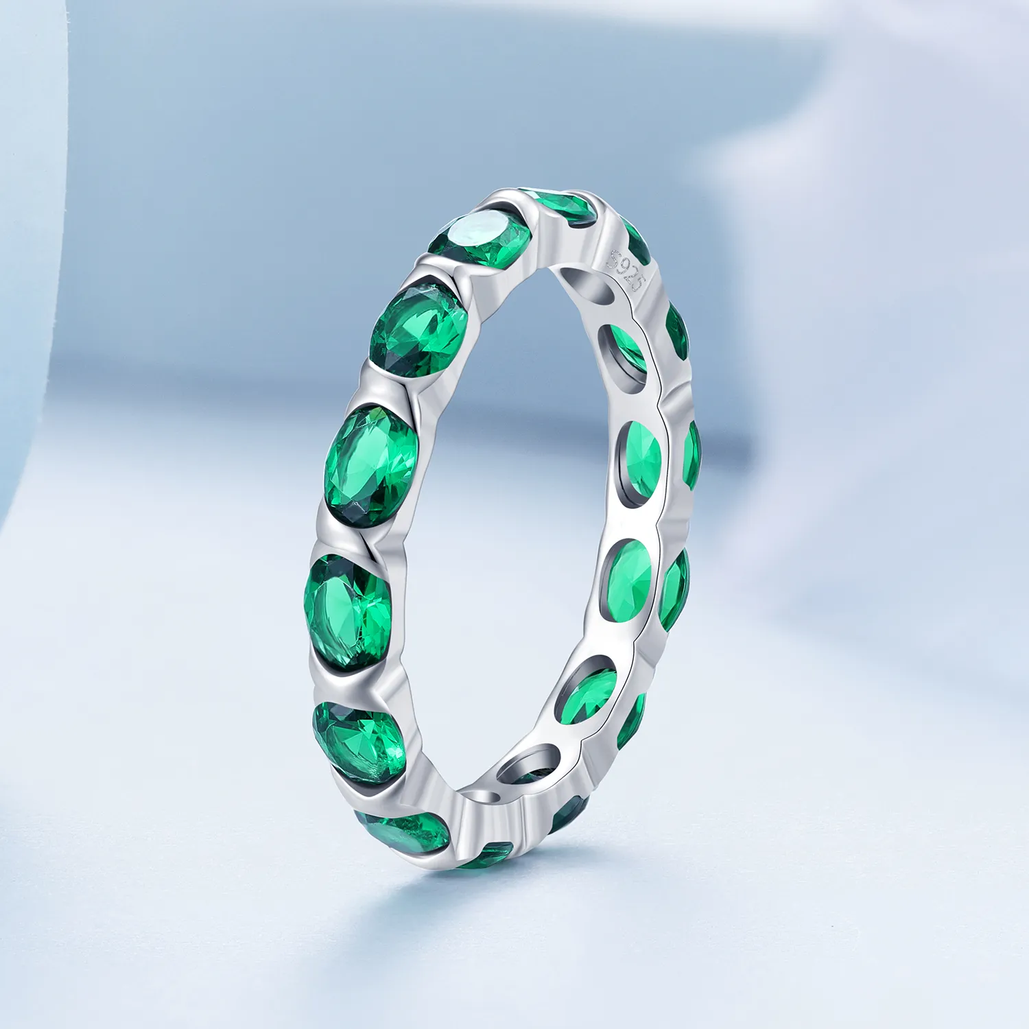 Pandora Style Full Pave Green Spinell Ring - BSR432