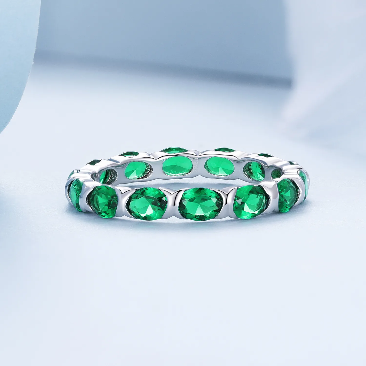 Pandora Style Full Pave Green Spinell Ring - BSR432