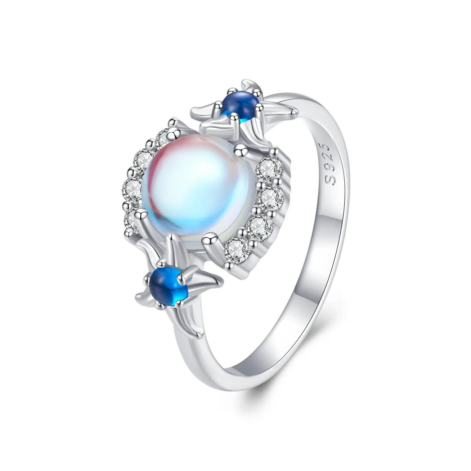 pandora style gradient moonstone starfish ring bsr446