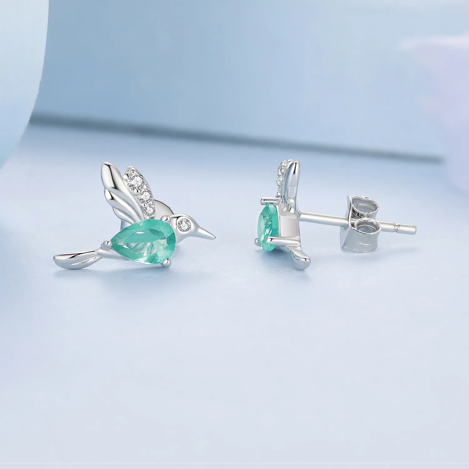 Pandora Style Hummingbird Stud øredobber - BSE849