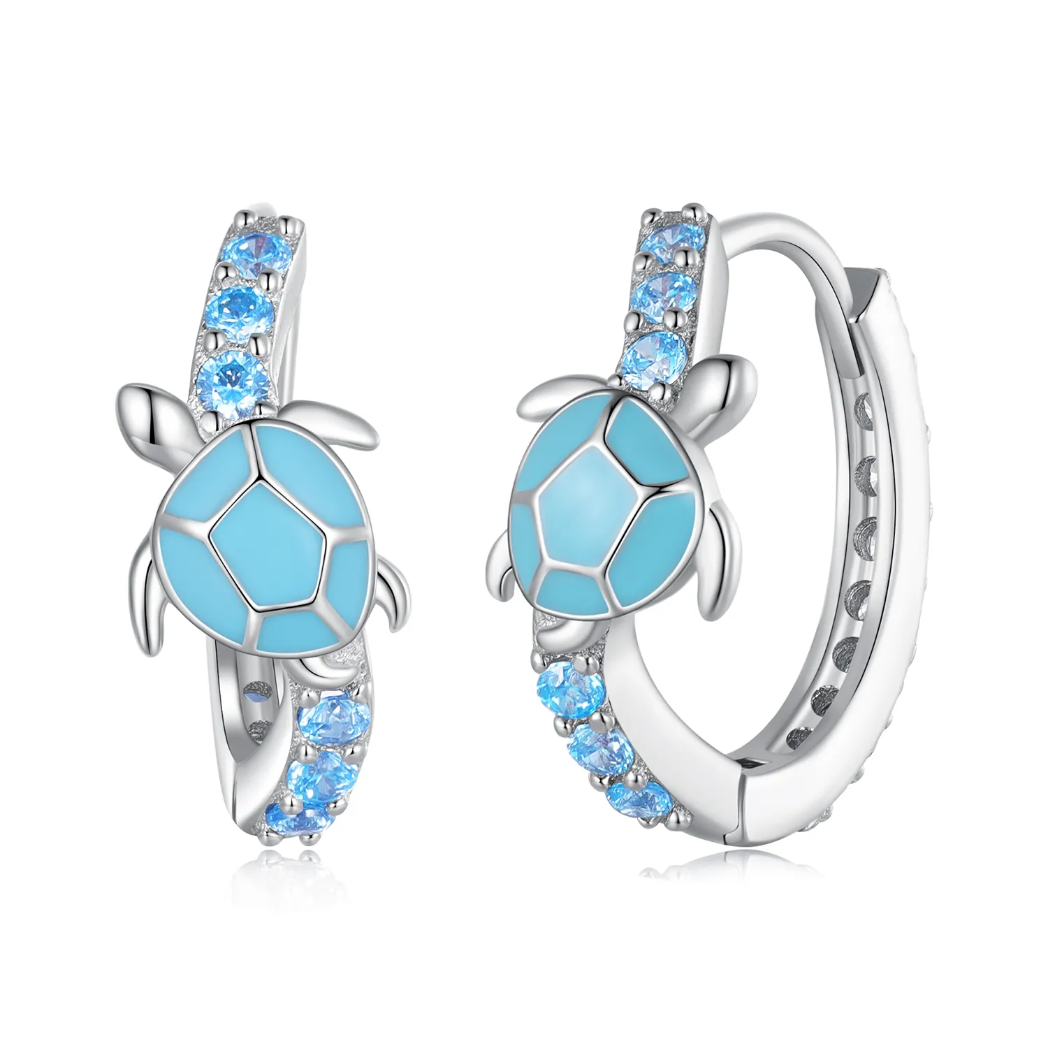 Pandora Style Sea Turtle Hoops øredobber - SCE1596