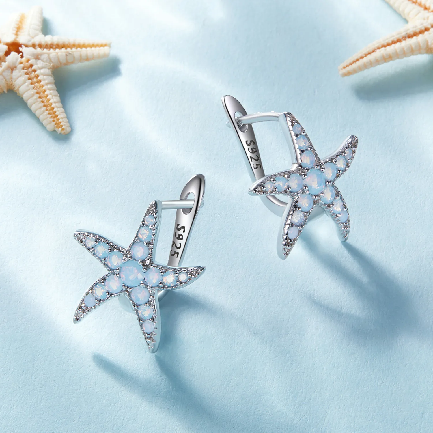 Pandora Style Starfish Hoops øredobber - BSE840