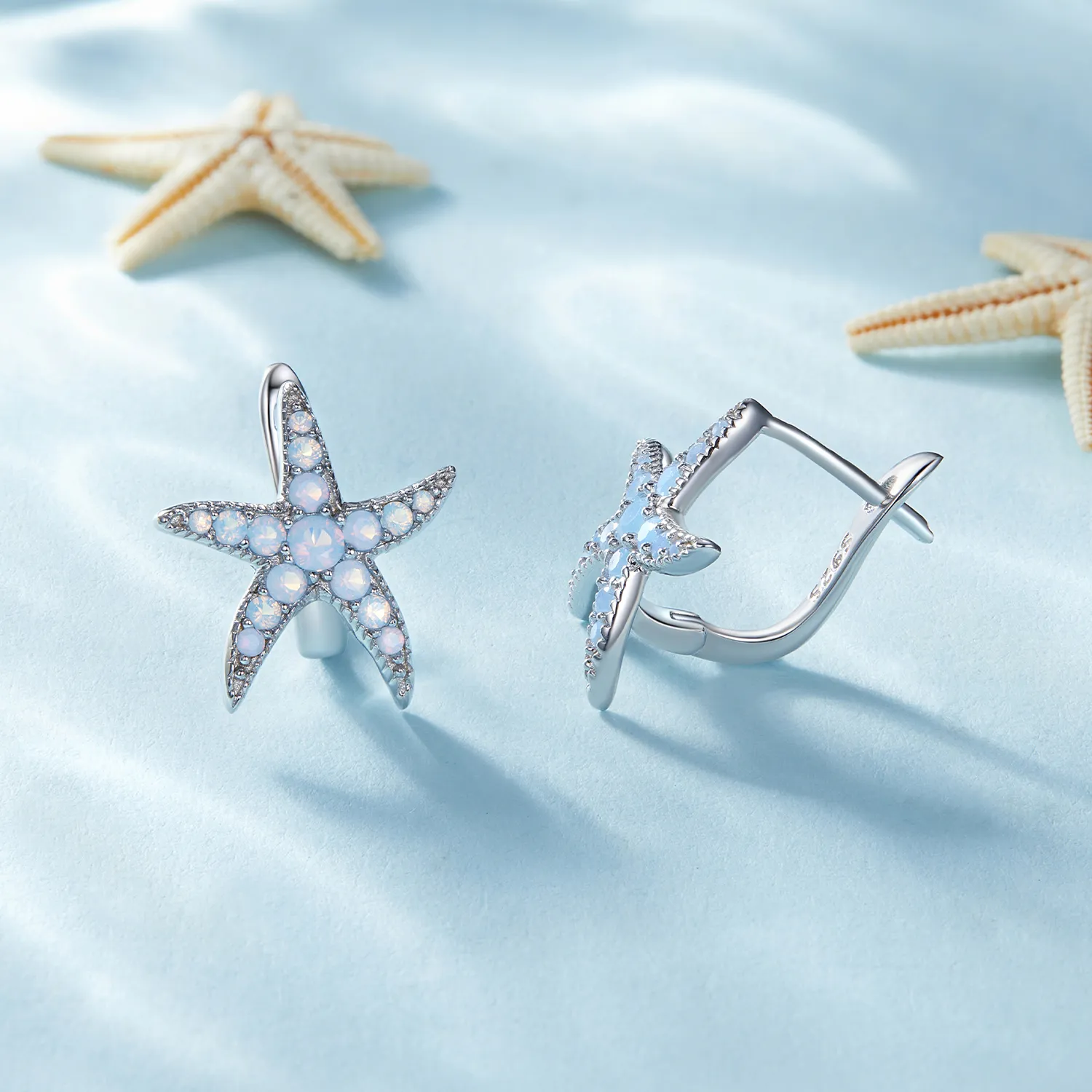 Pandora Style Starfish Hoops øredobber - BSE840