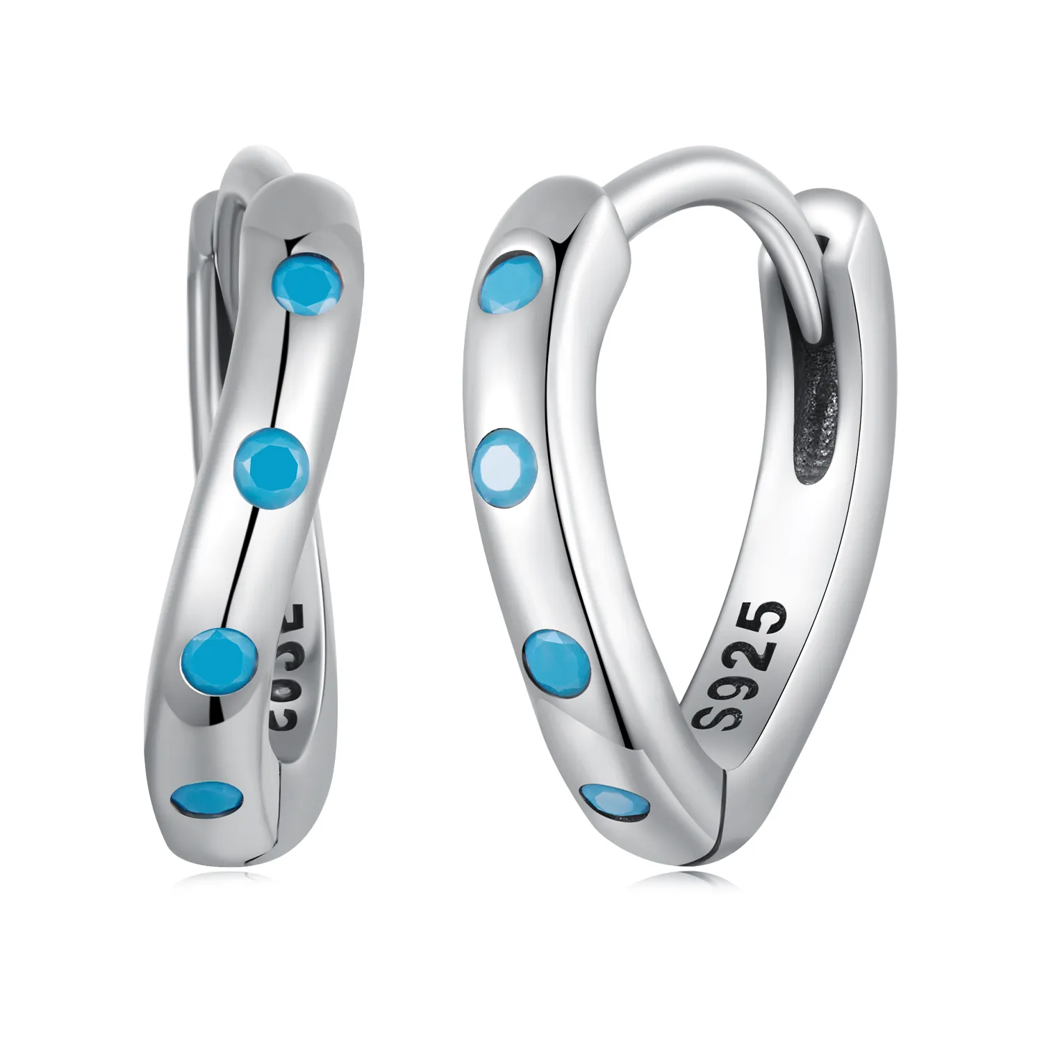 pandora style wave hoops øredobber sce1593