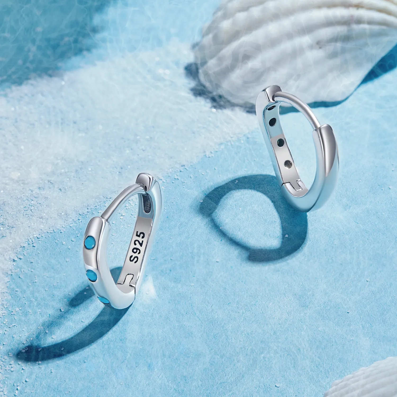 Pandora Style Wave Hoops øredobber - SCE1593