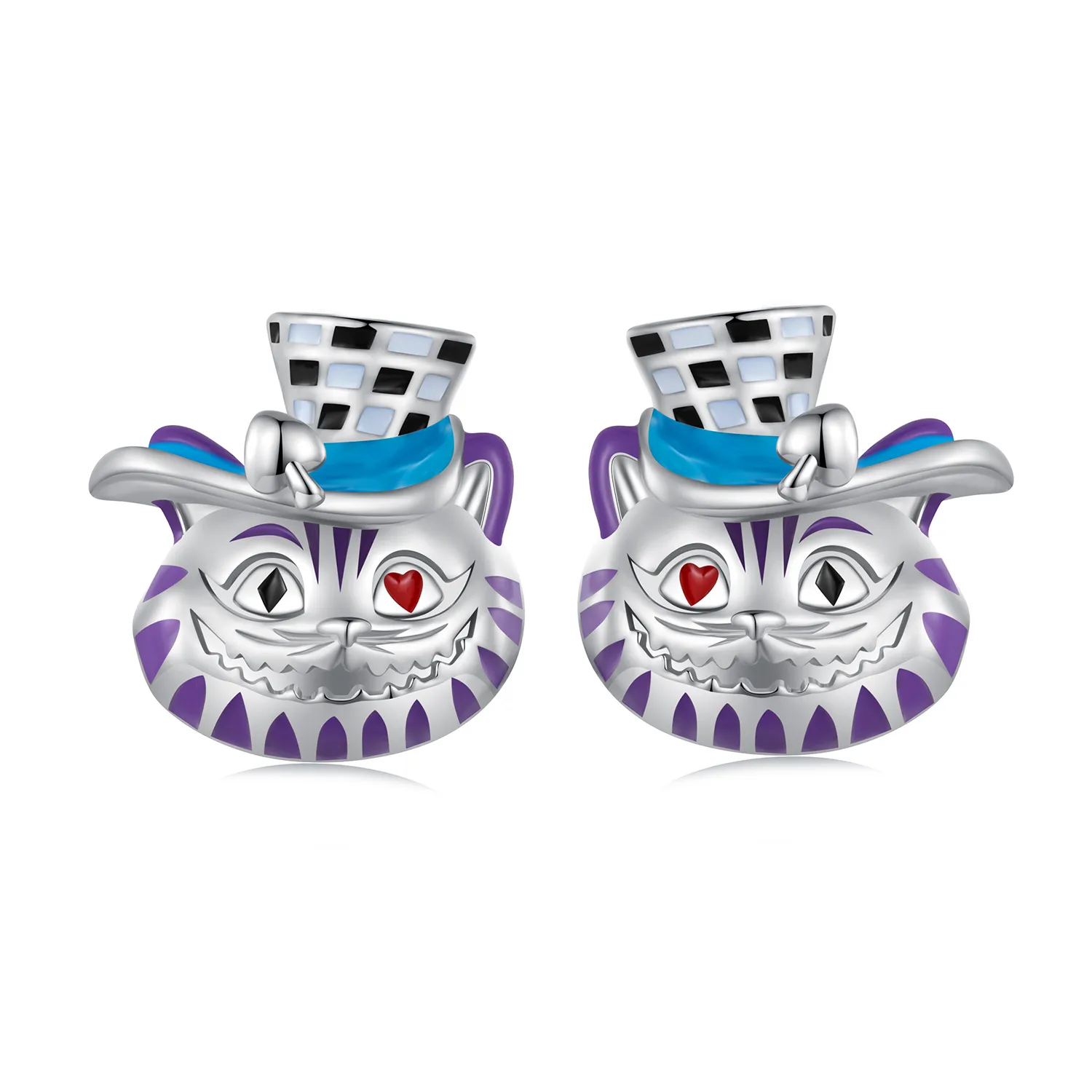 Pandora Style Weird Magician Cat Stud Earrings - BSE823