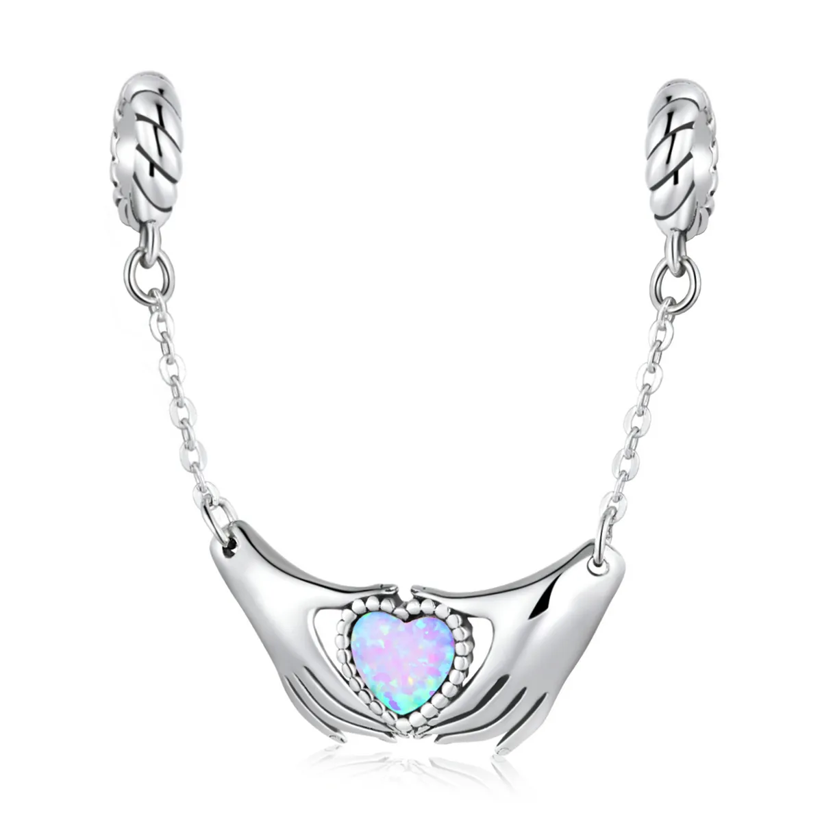 pandora style family heart safety chain bsc597