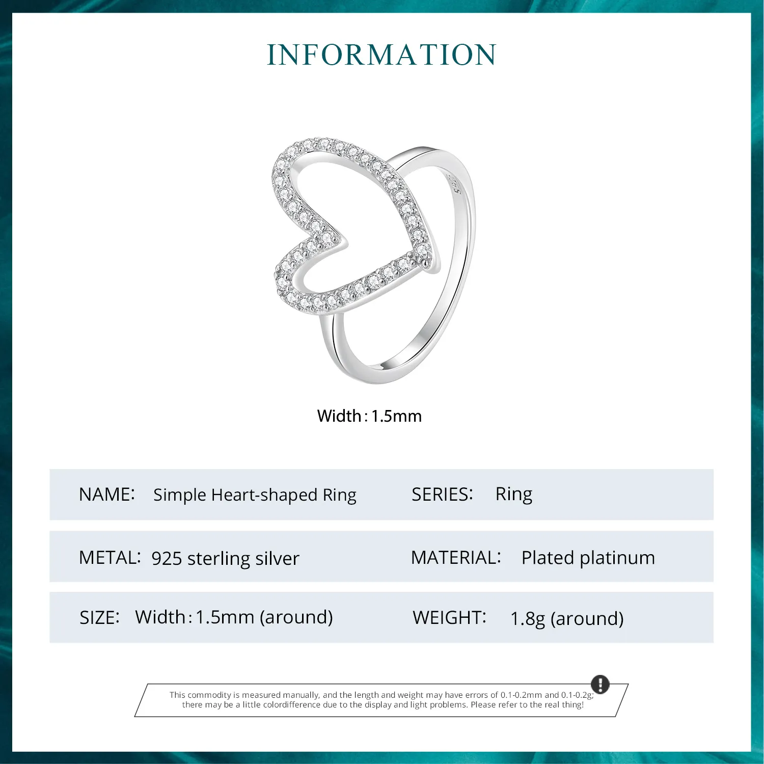 Pandora Style Freehand Heart Ring - BSR401