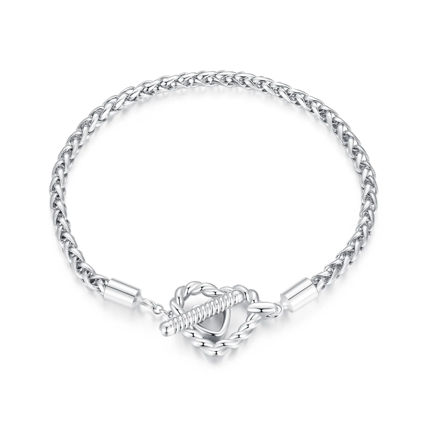 Pandora Style Heart T Bar armbånd - BSB132