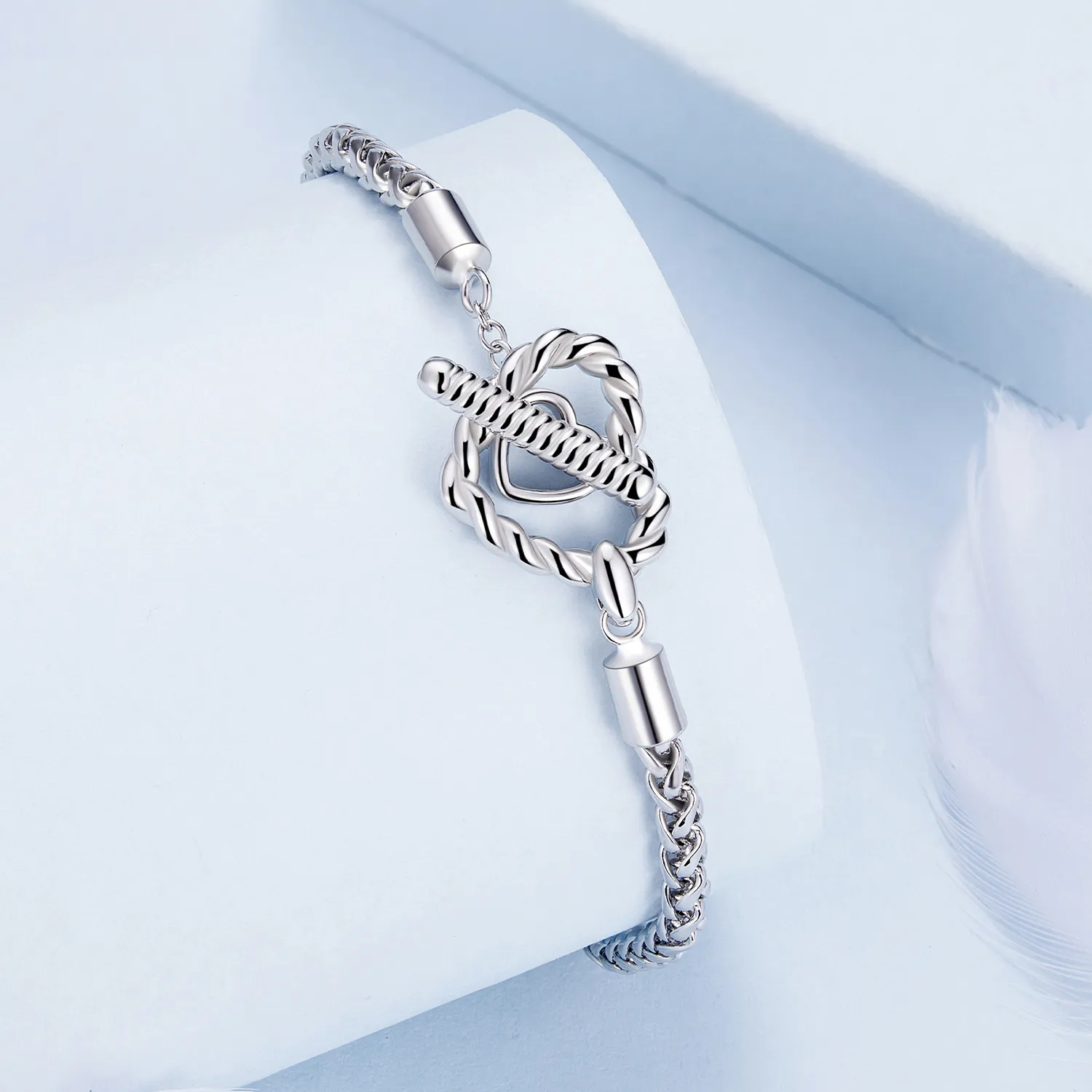 Pandora Style Heart T Bar armbånd - BSB132