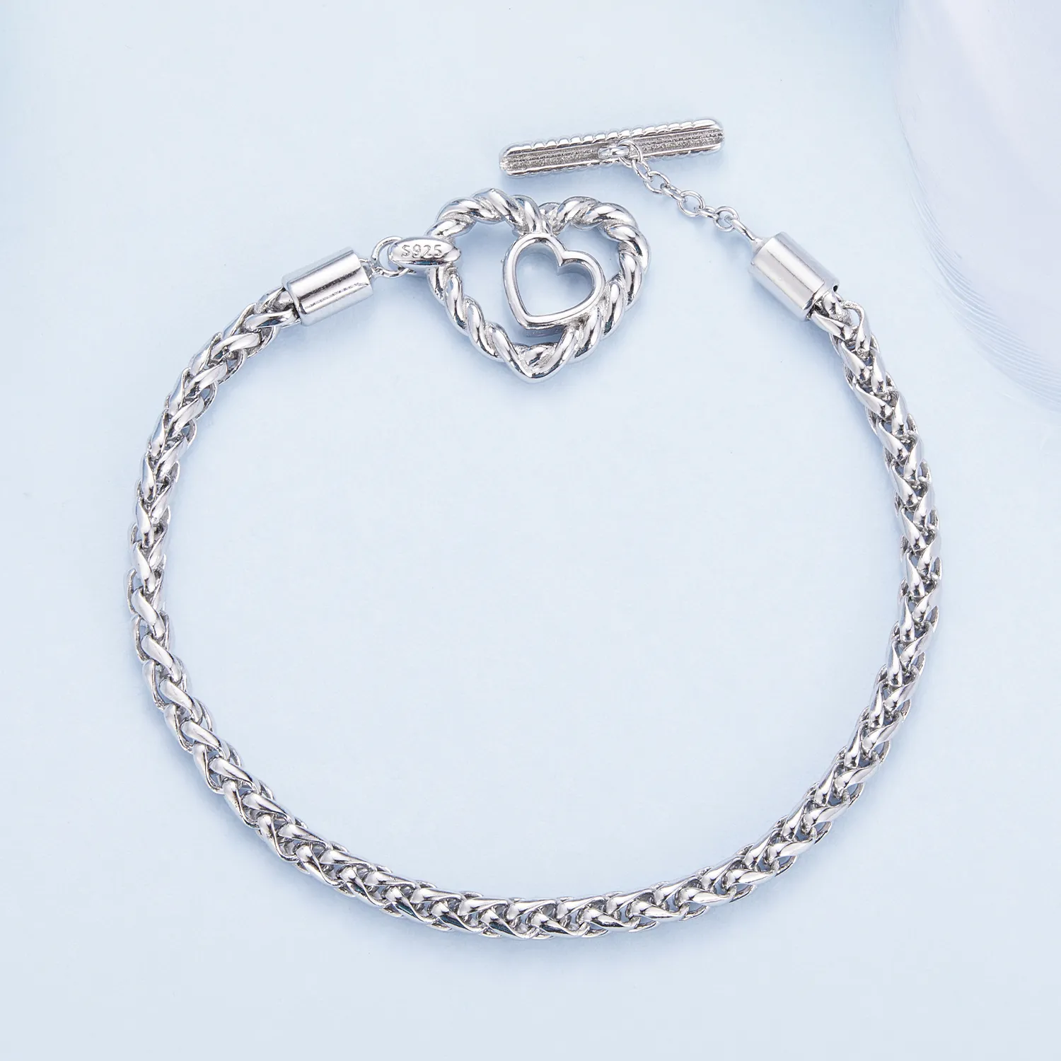 Pandora Style Heart T Bar armbånd - BSB132