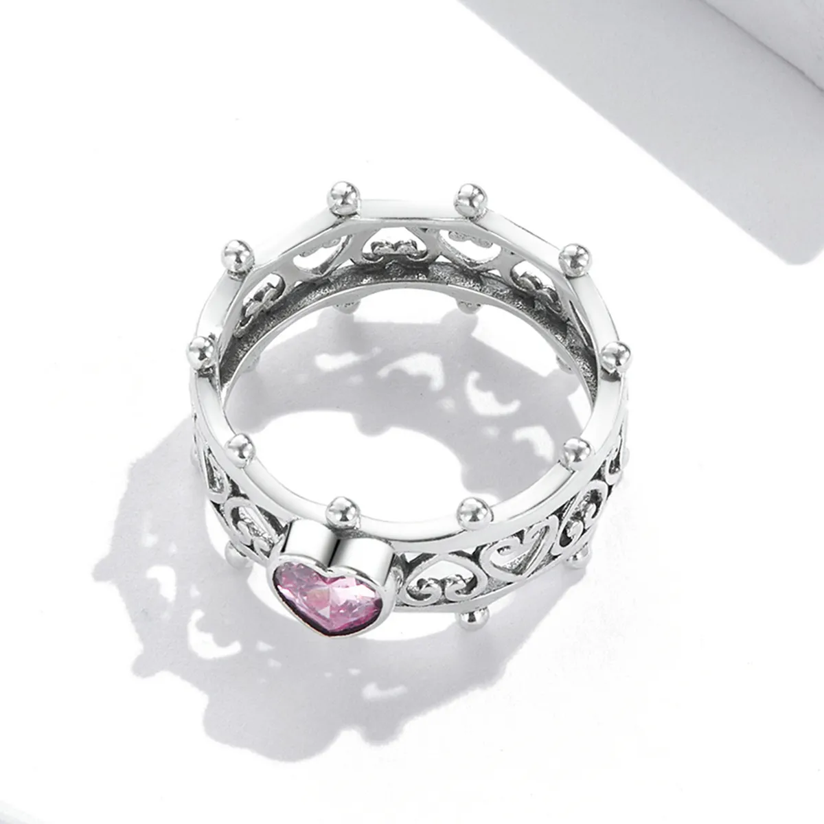 Pandora Style Sparkling Heart Ring - SCR788