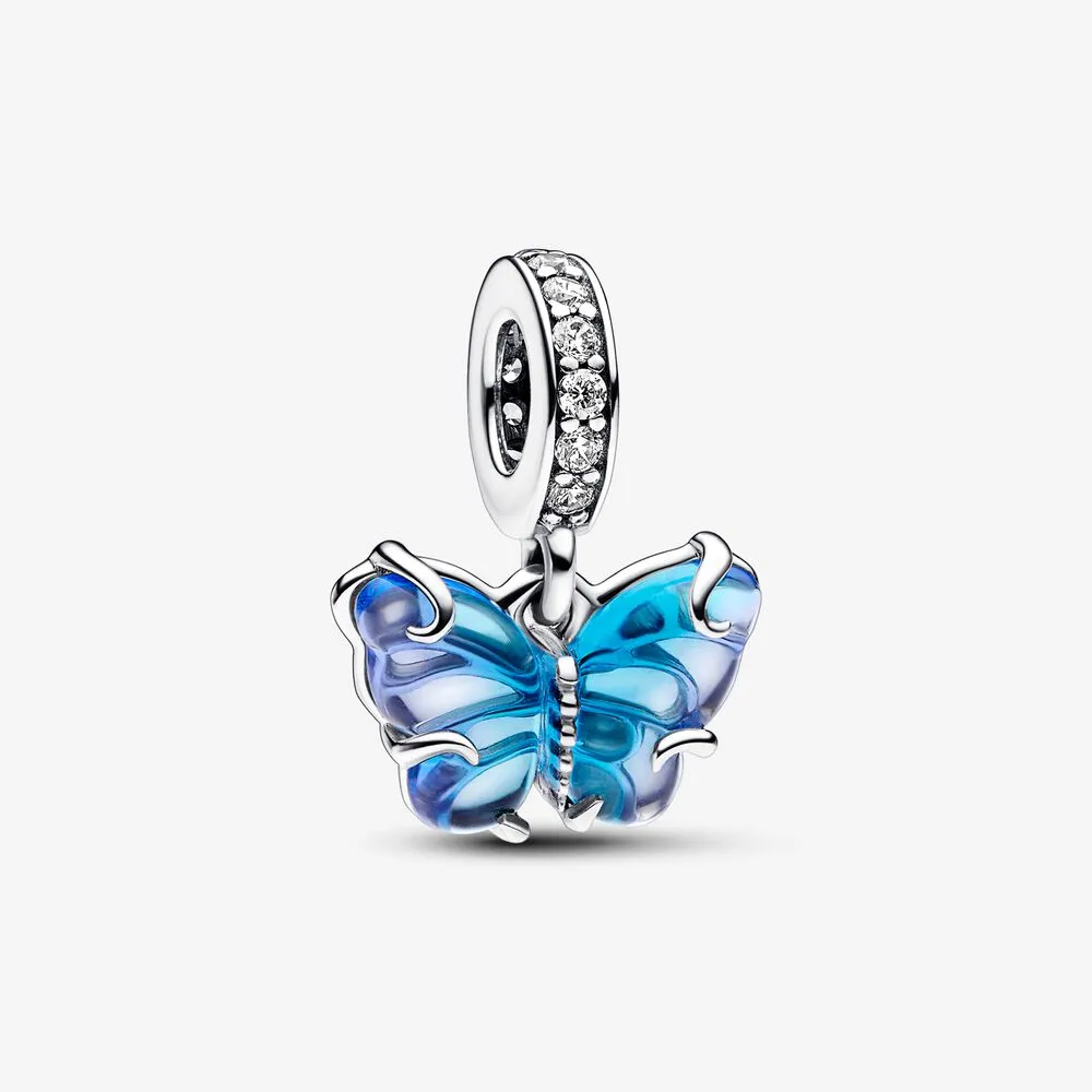 Pandora Blå Muranoglass Sommerfugl Hengende Charm - 792698C01