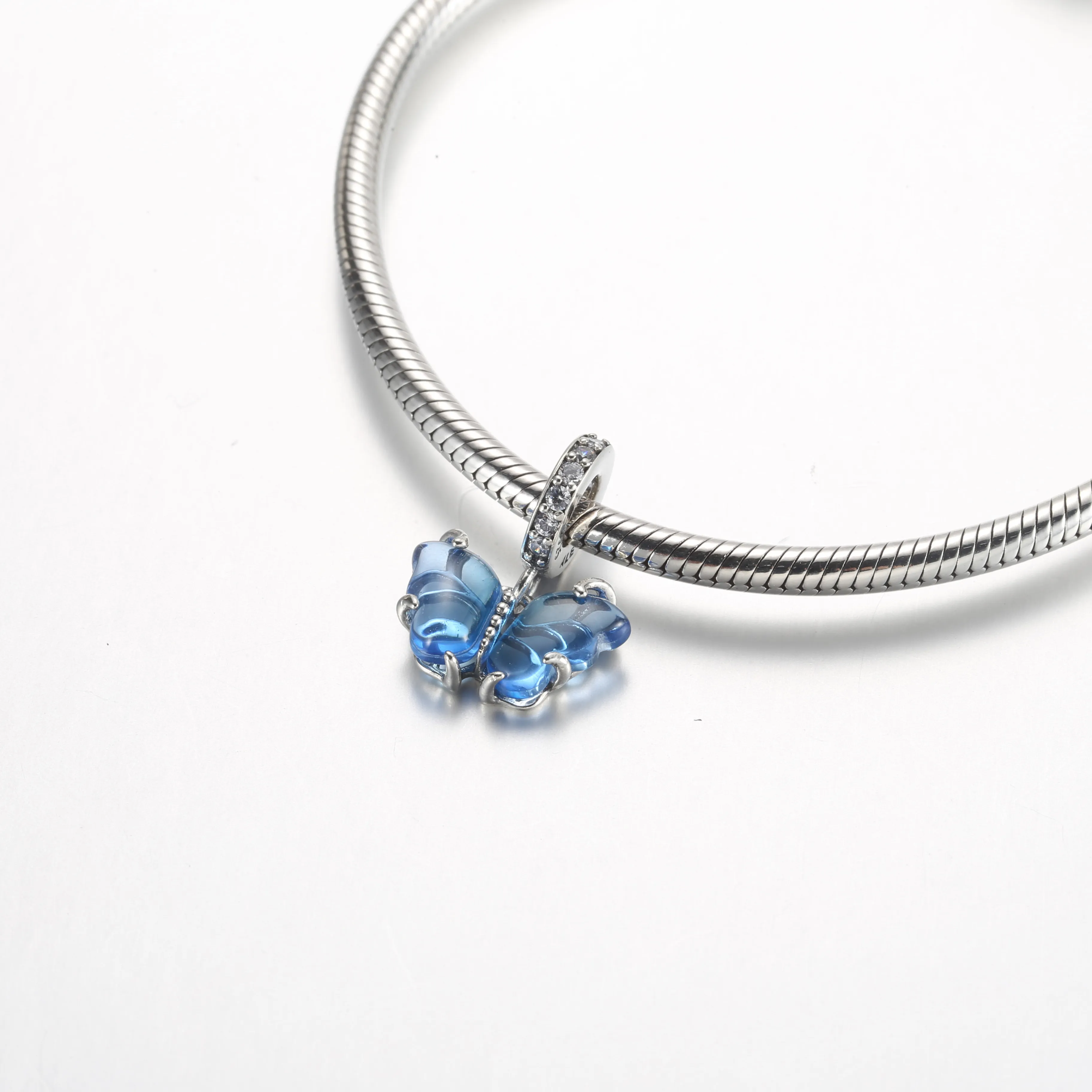 Pandora Blå Muranoglass Sommerfugl Hengende Charm - 792698C01