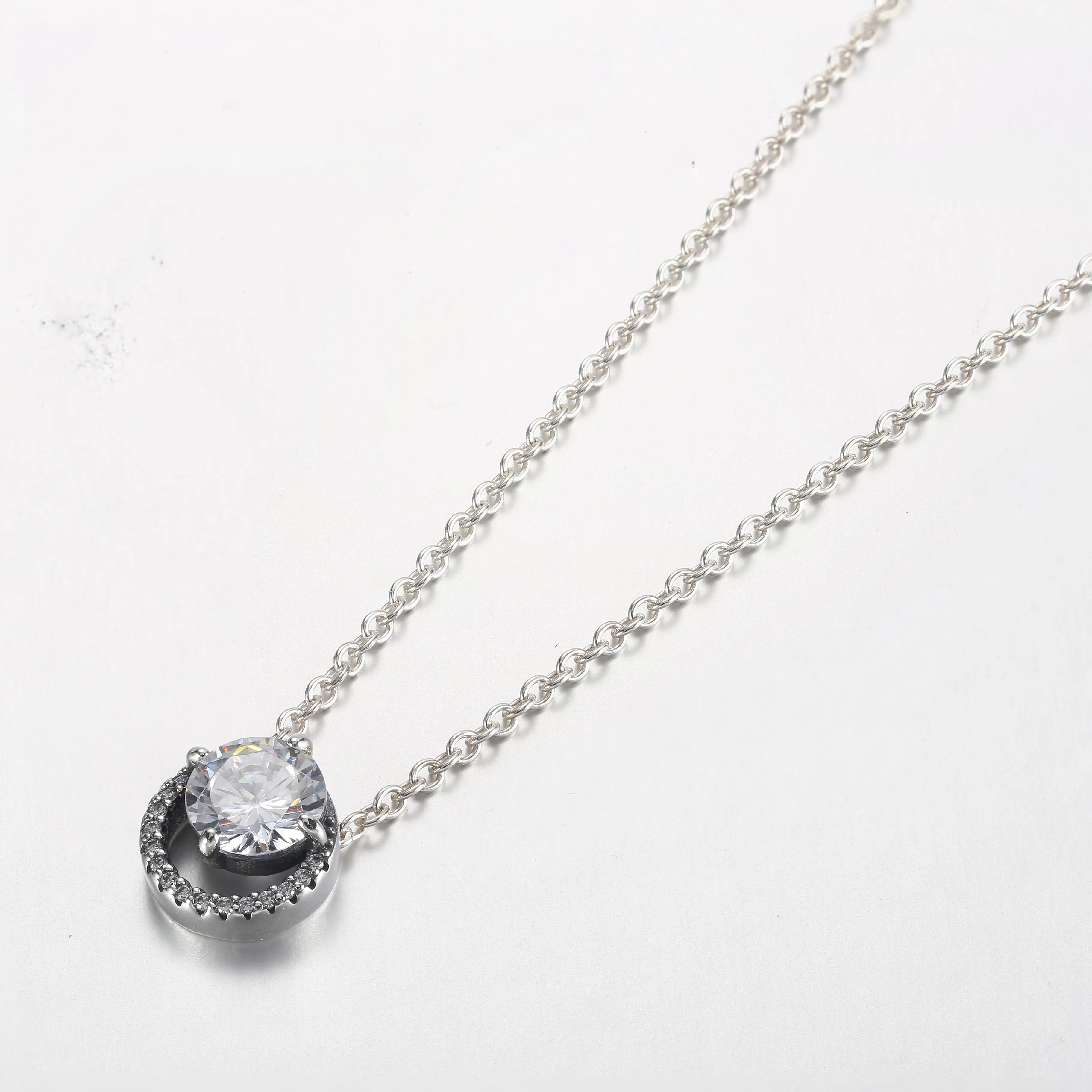 Pandora Funklende Rund Halo Anheng Collier Halskjede - 361174C01-45