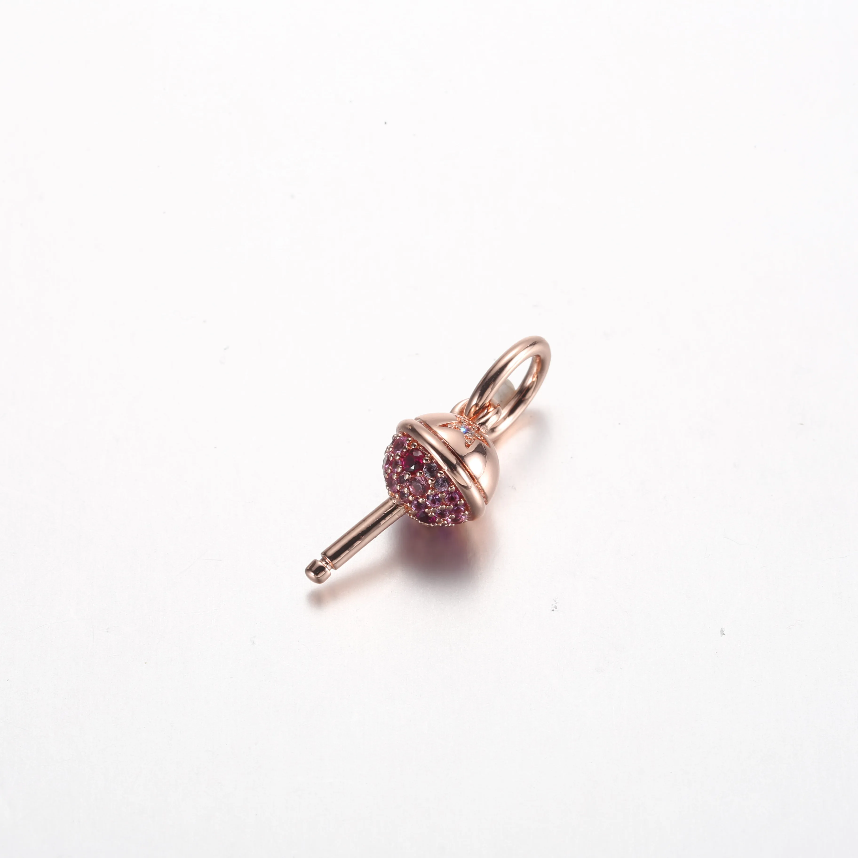 Pandora Lollipop 14k rosegullbelagt dangle med rød cubic zirconia - 782598C01