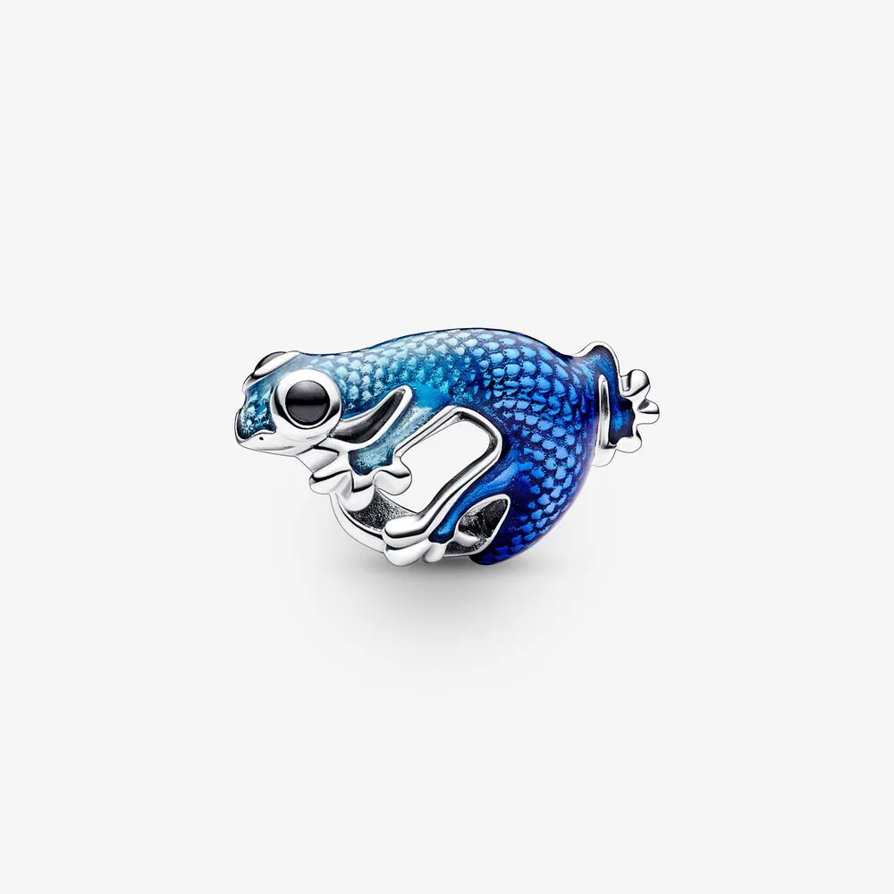 pandora metallisk blå gekko charm 792701c01