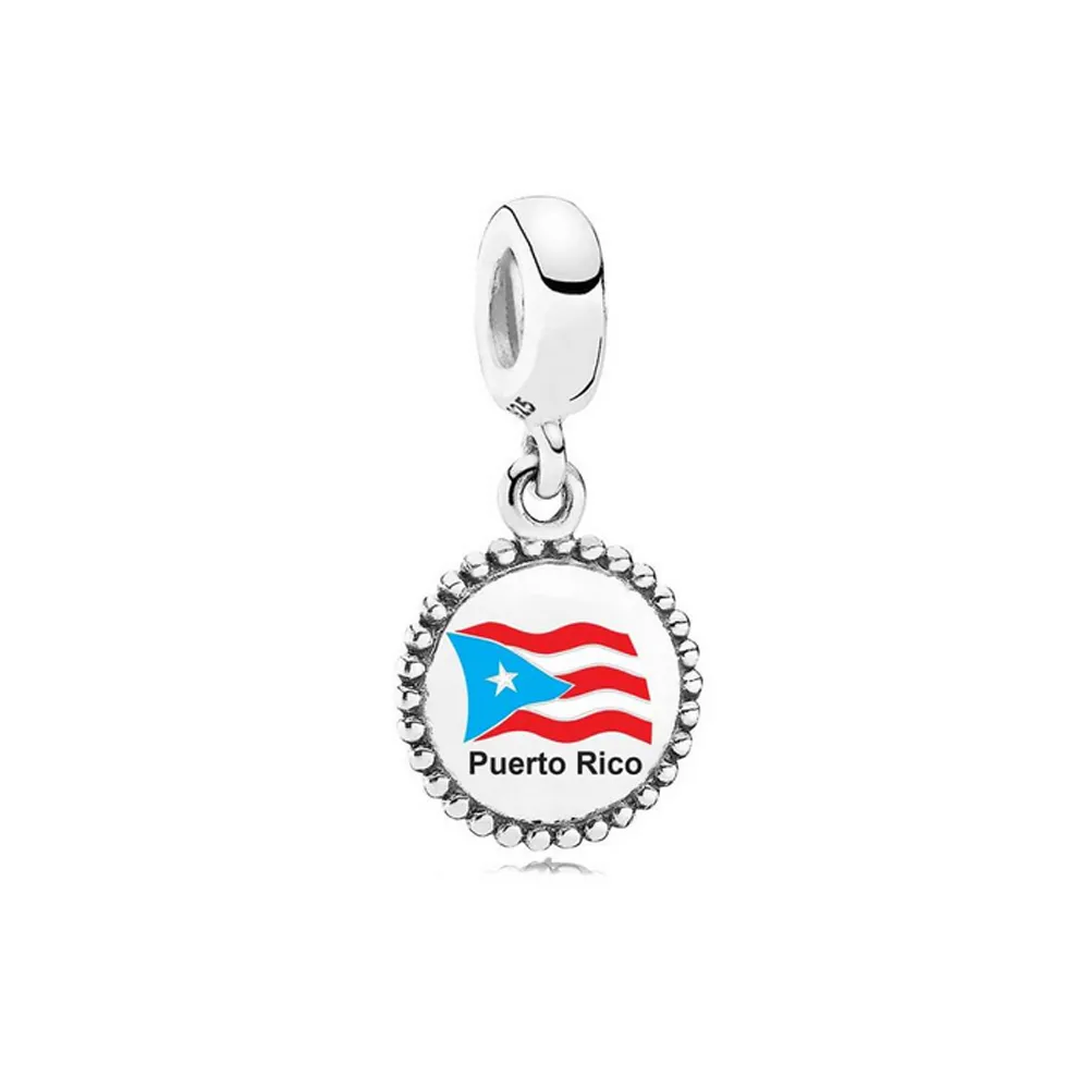 Pandora Puerto Rico Flag Dangle - PD-3993