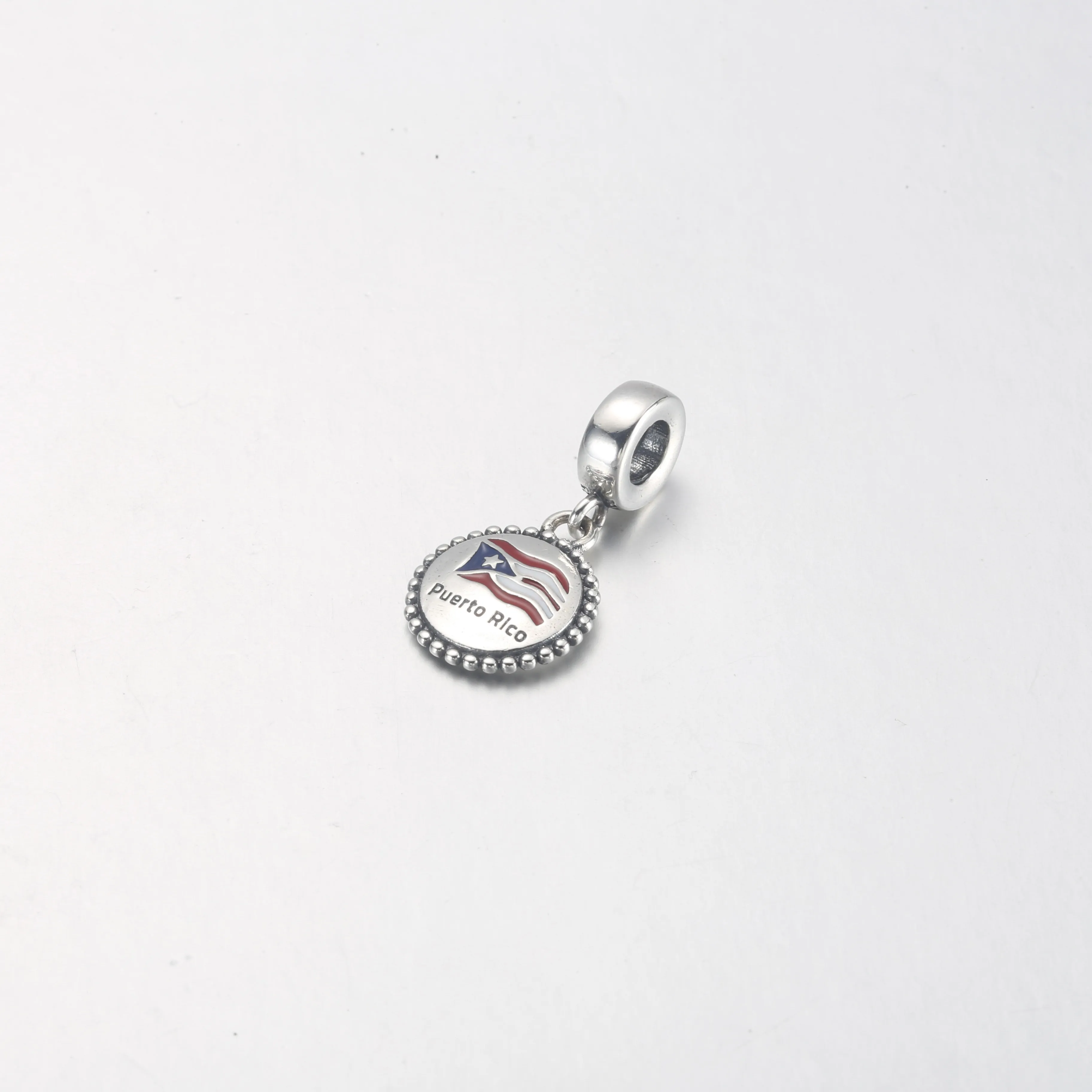 Pandora Puerto Rico Flag Dangle - PD-3993