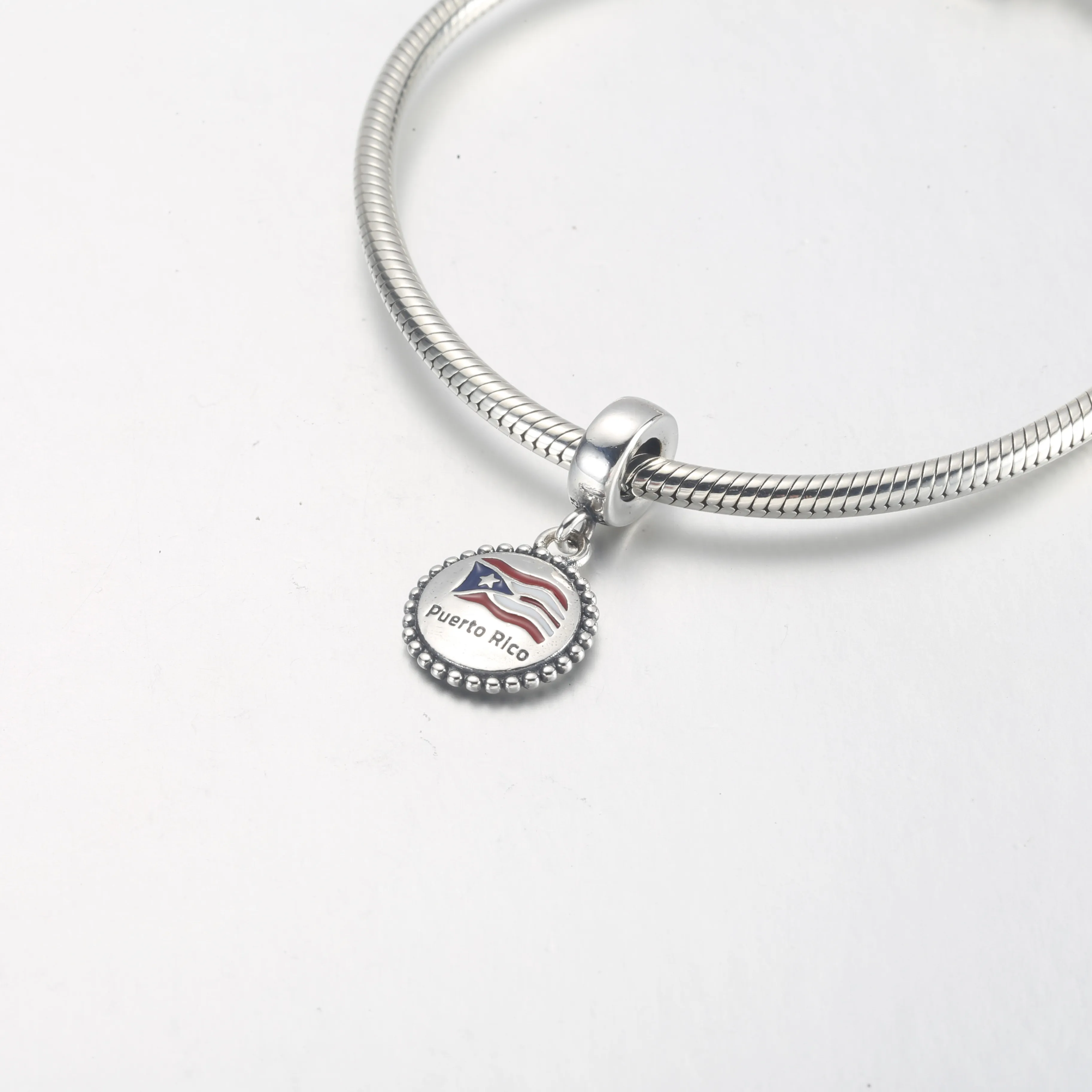 Pandora Puerto Rico Flag Dangle - PD-3993