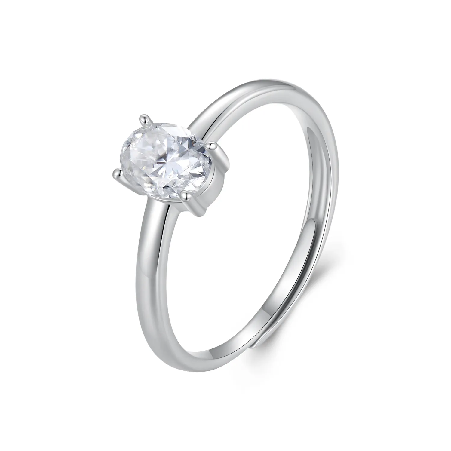 Pandora Style 1 karat eggformet moissanite ring (ett sertifikat) - MSR039