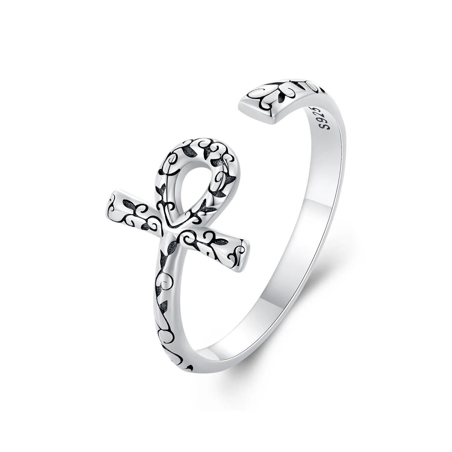 pandora style ankh cross open ring scr972 e