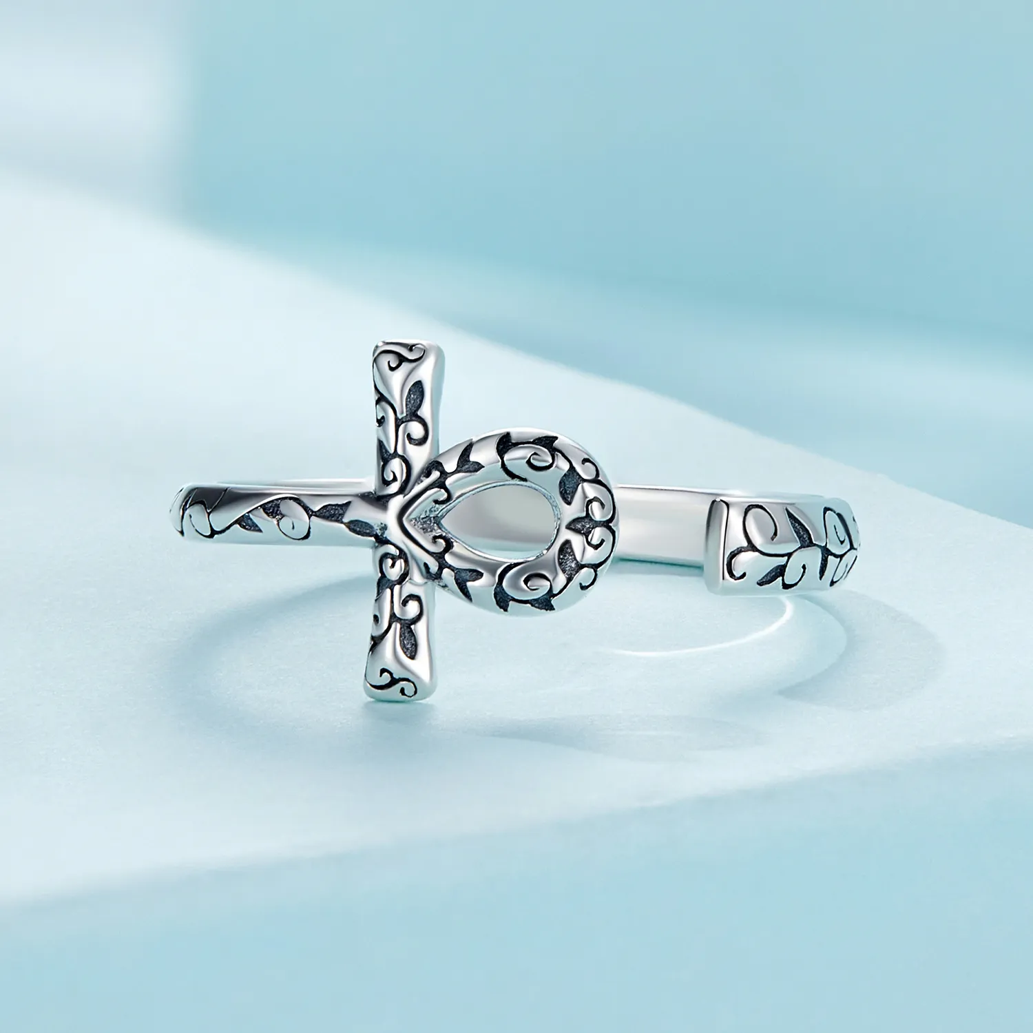 Pandora Style Ankh Cross Open Ring - SCR972-E