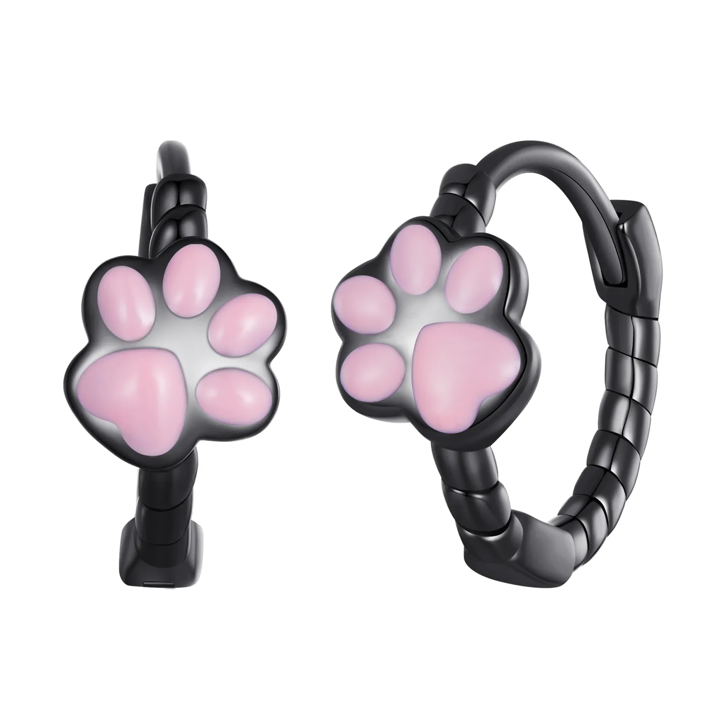 Pandora Style Black Cat Claw Hoop øredobber - SCE1576