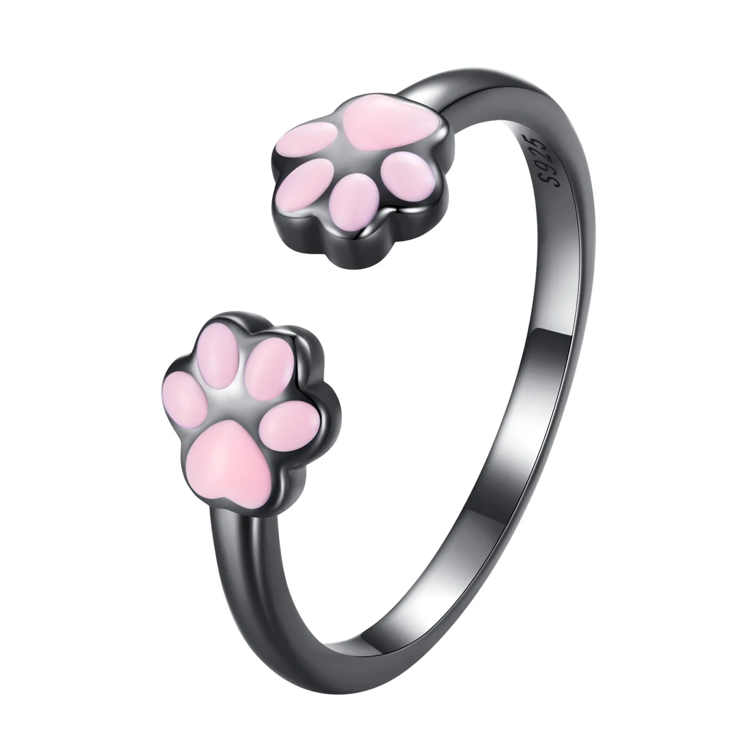 Pandora Style Black Cat Claw Open Ring - SCR913